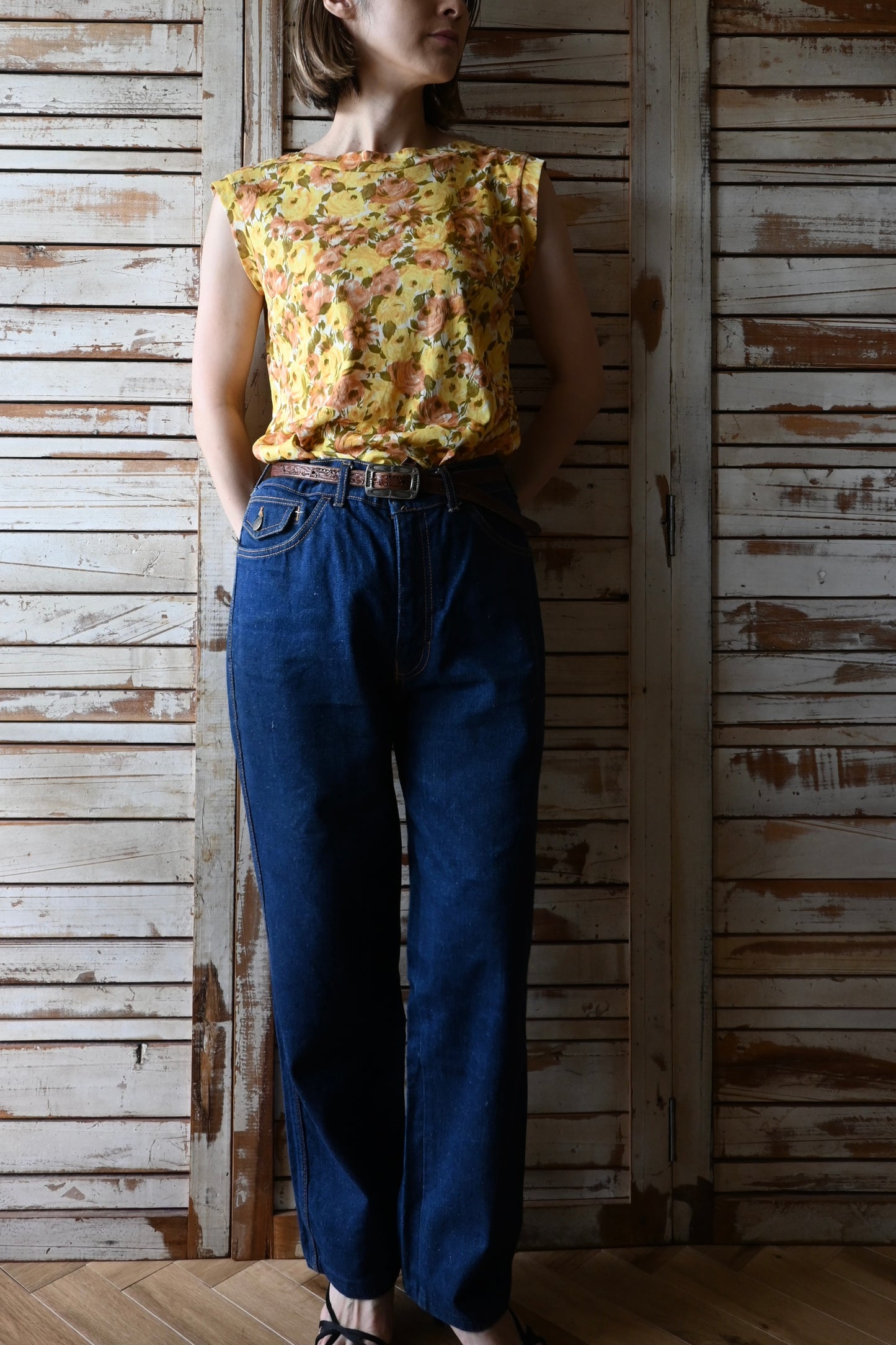 Flower pattern dress/YELLOW