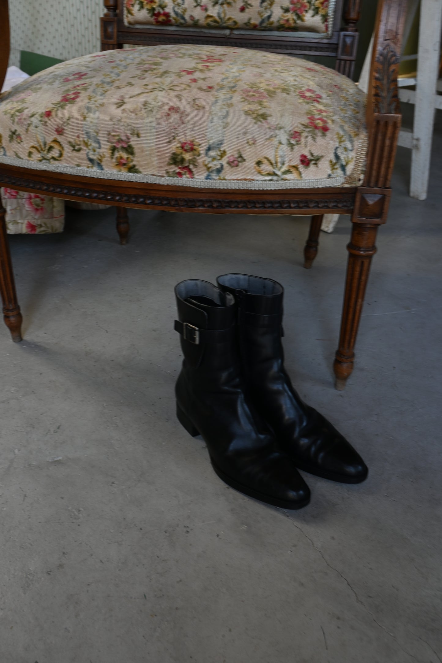 "Lauren Ralph Lauren" leather boots/BLACK