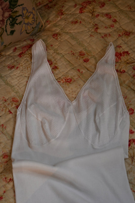 EURO Cotton lace camisole/WHITE