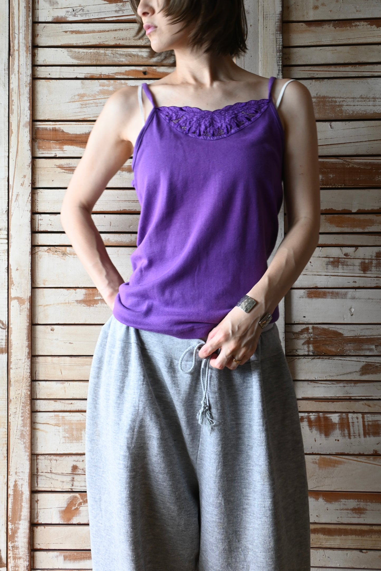 EURO Cotton underwear top/PURPLE