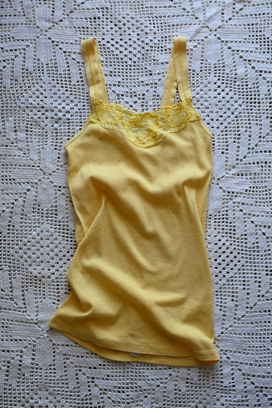 EURO Cotton embroidery camisole/YELLOW