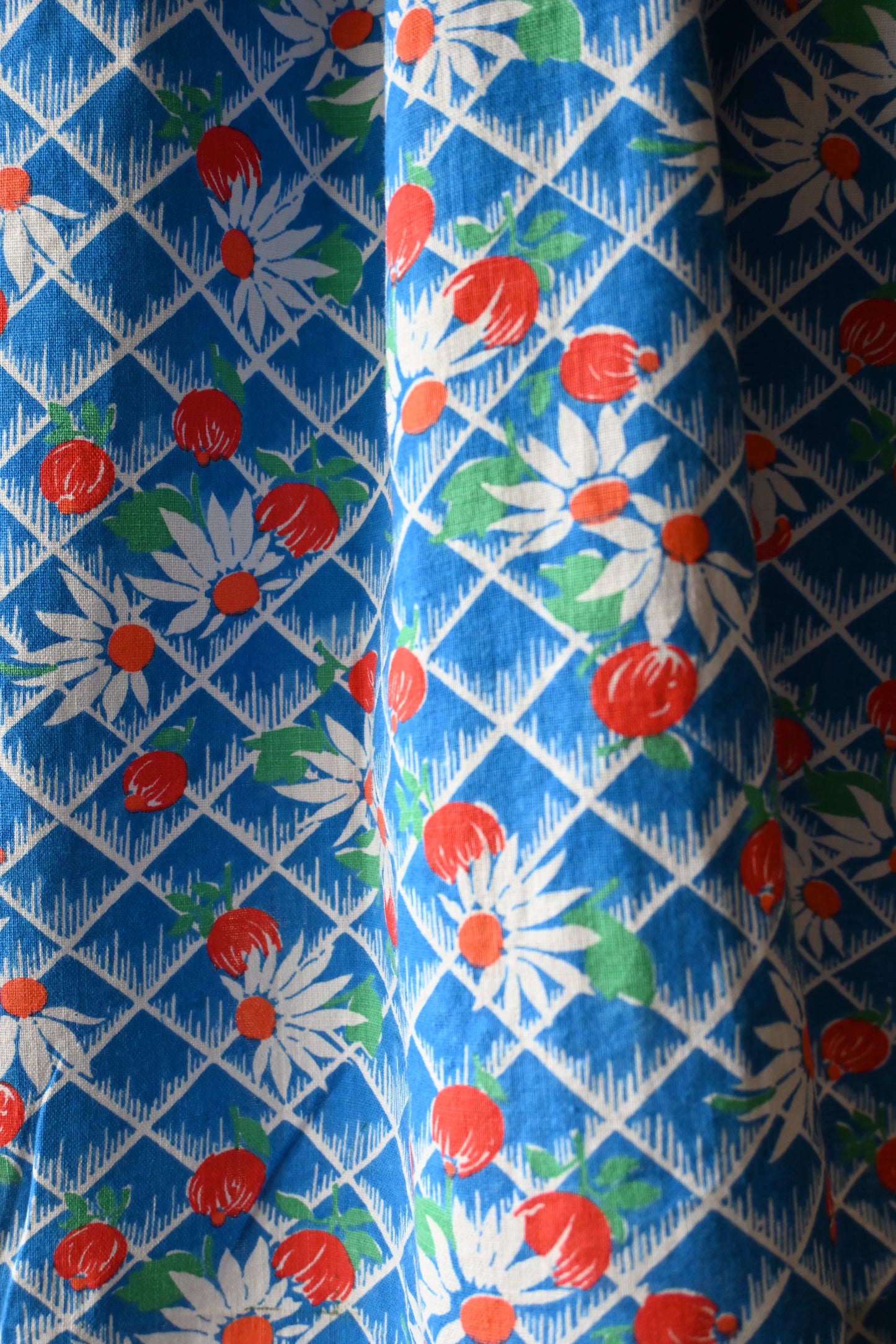 70's-80's Flower skirt/BLUE