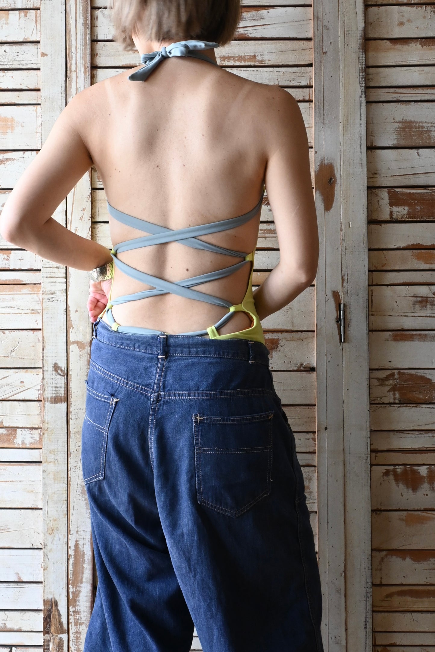 SEEA/Camryn Reversible One Piece/Seagrass×Bronze