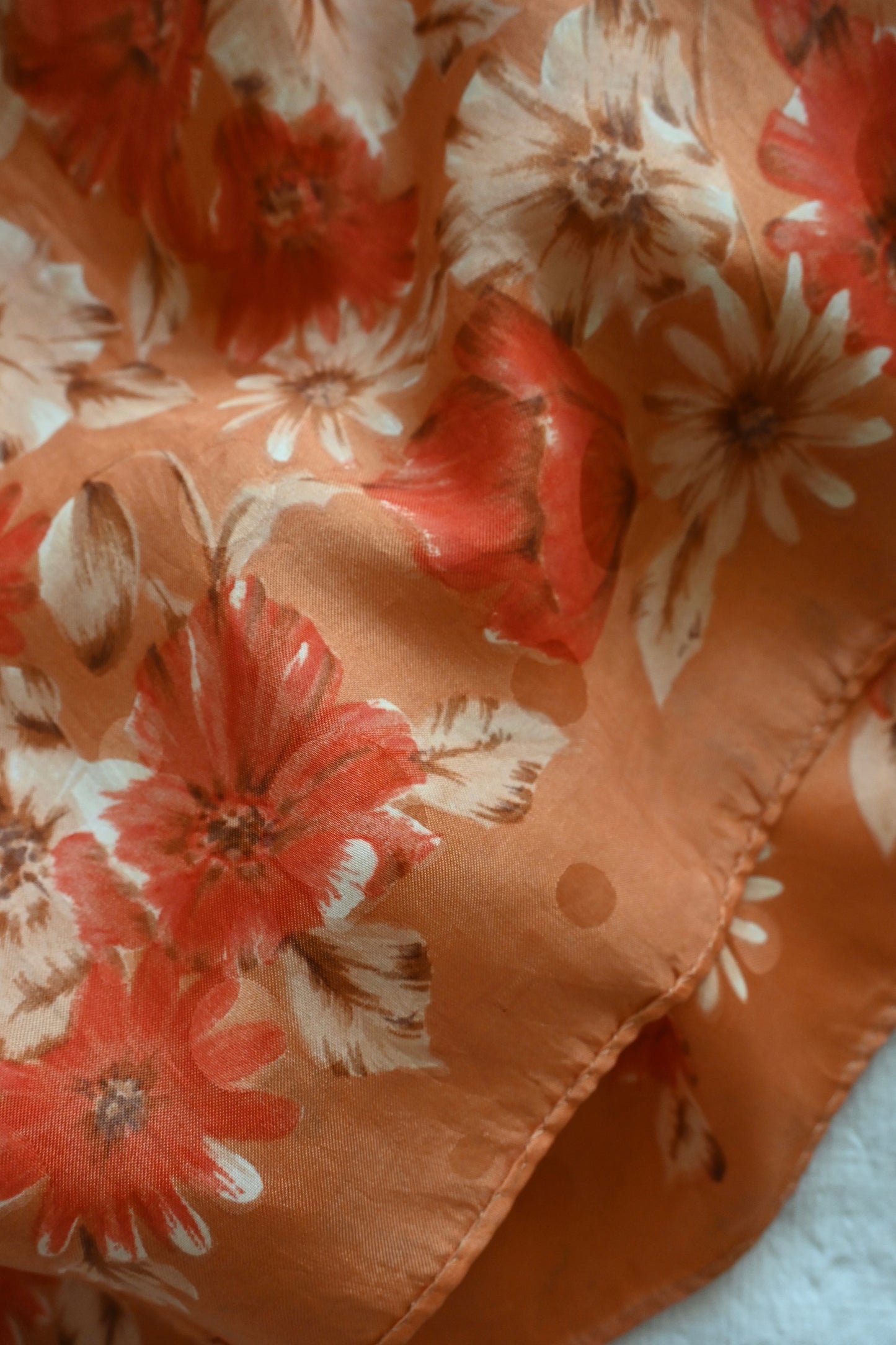 Vintage floral scarf/ORANGE