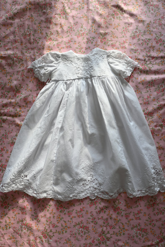 BABY Cotton lace dress/WHITE
