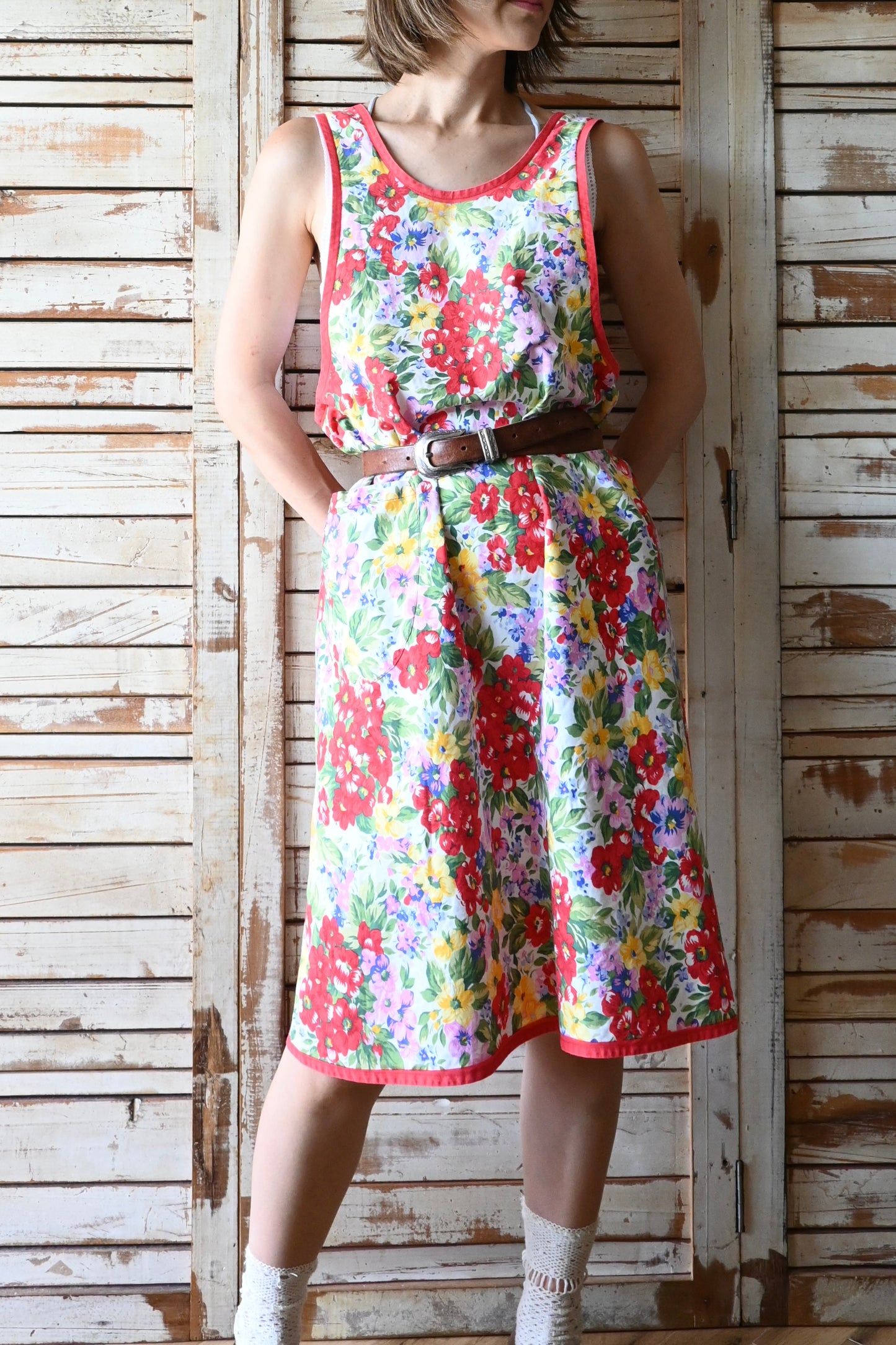 Flower pattern apron