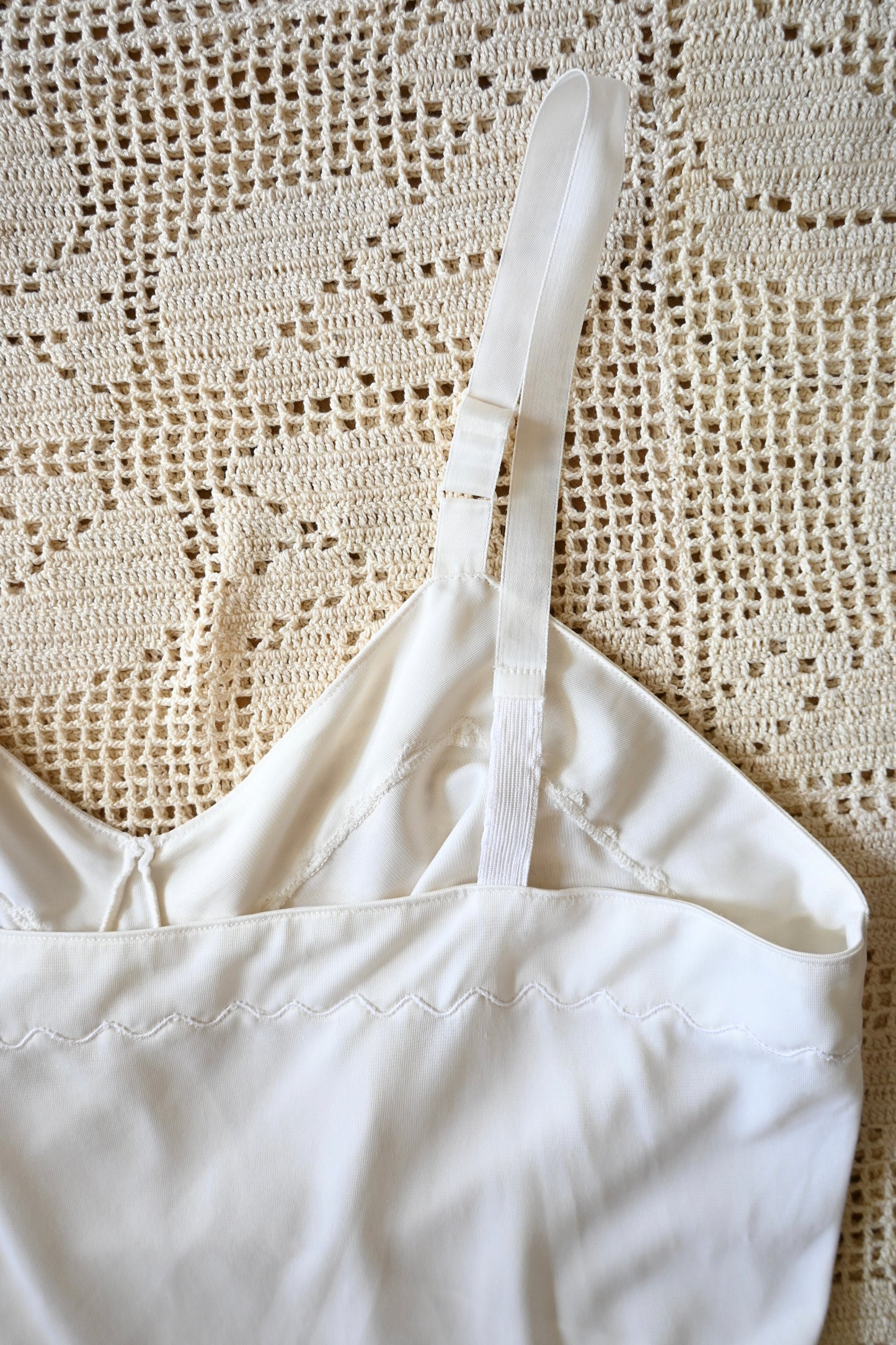 70's Slip dress/WHITE