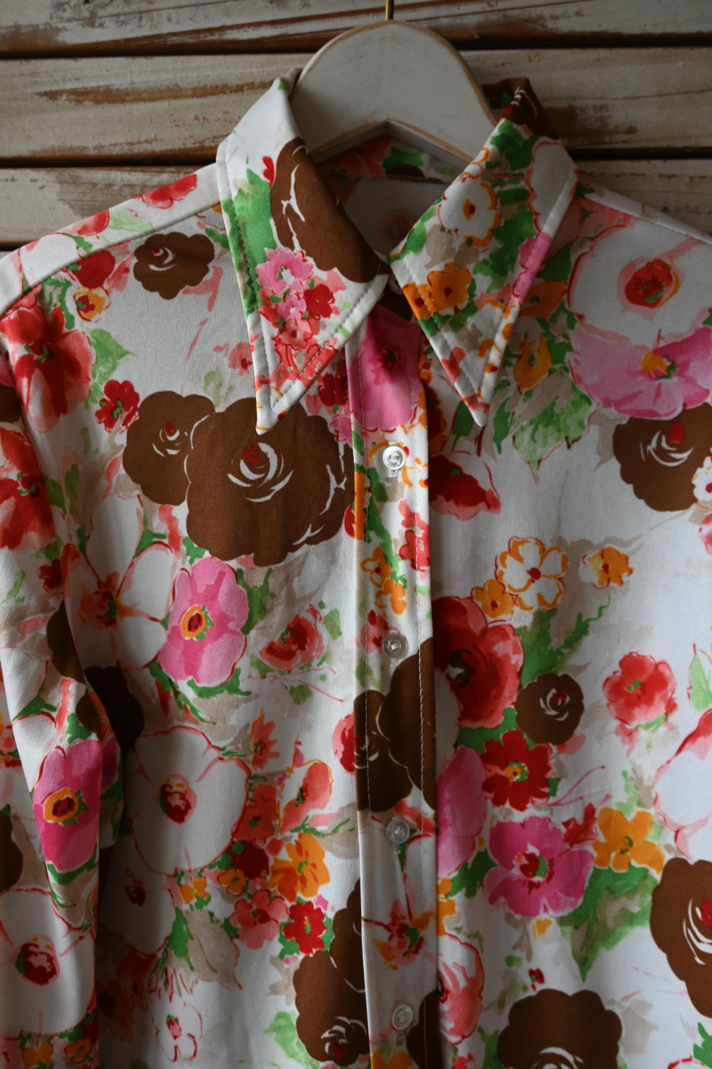 70's Flower pattern Shirt