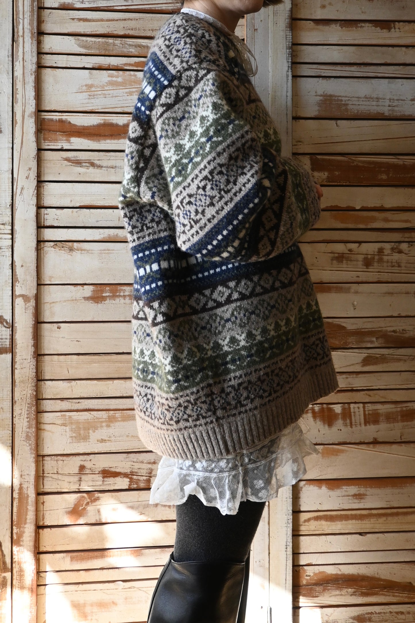 "LONDON FOG OUTDOORS UNLIMITED" Fair isle knit sweater
