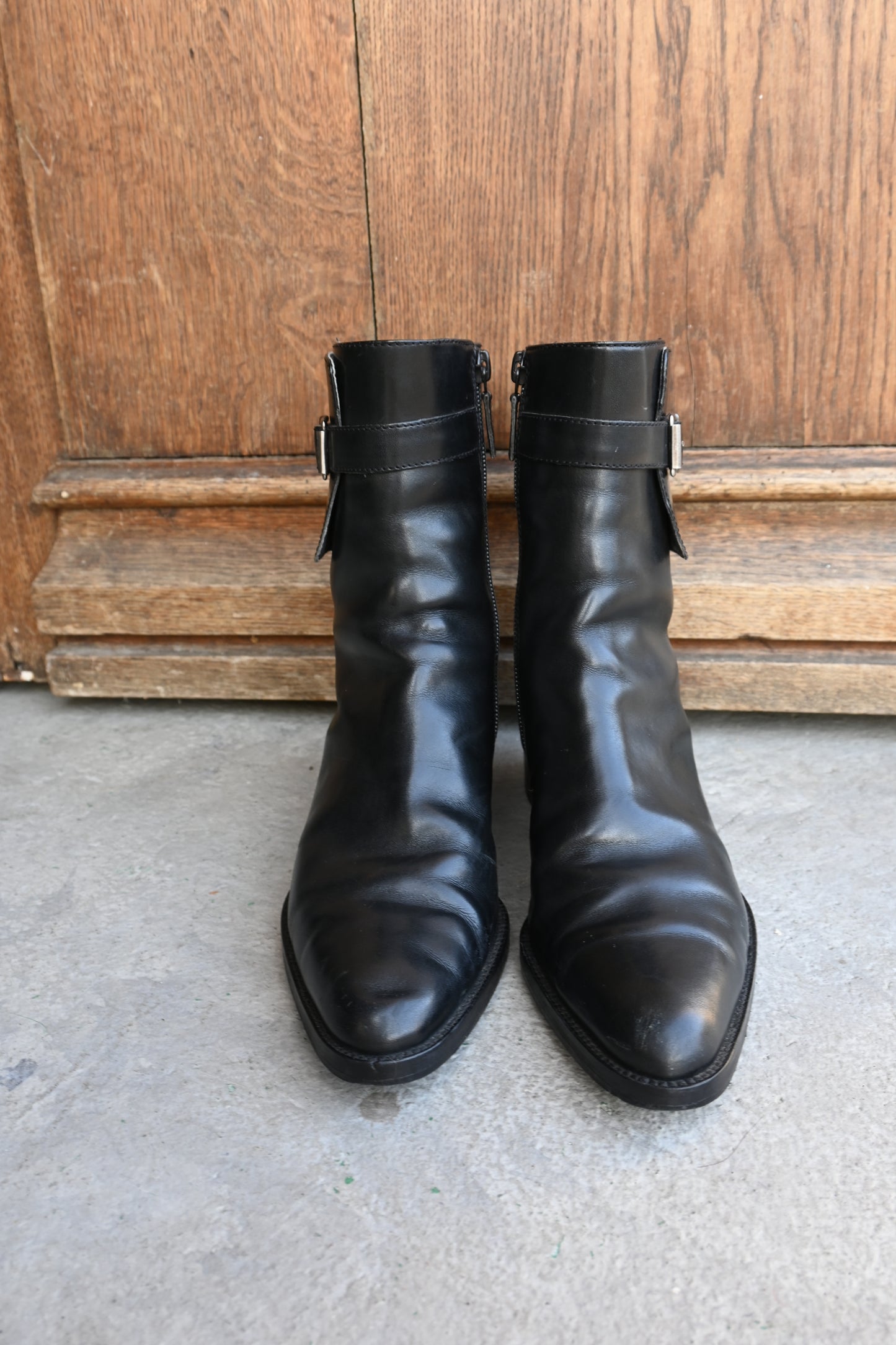 "Lauren Ralph Lauren" leather boots/BLACK