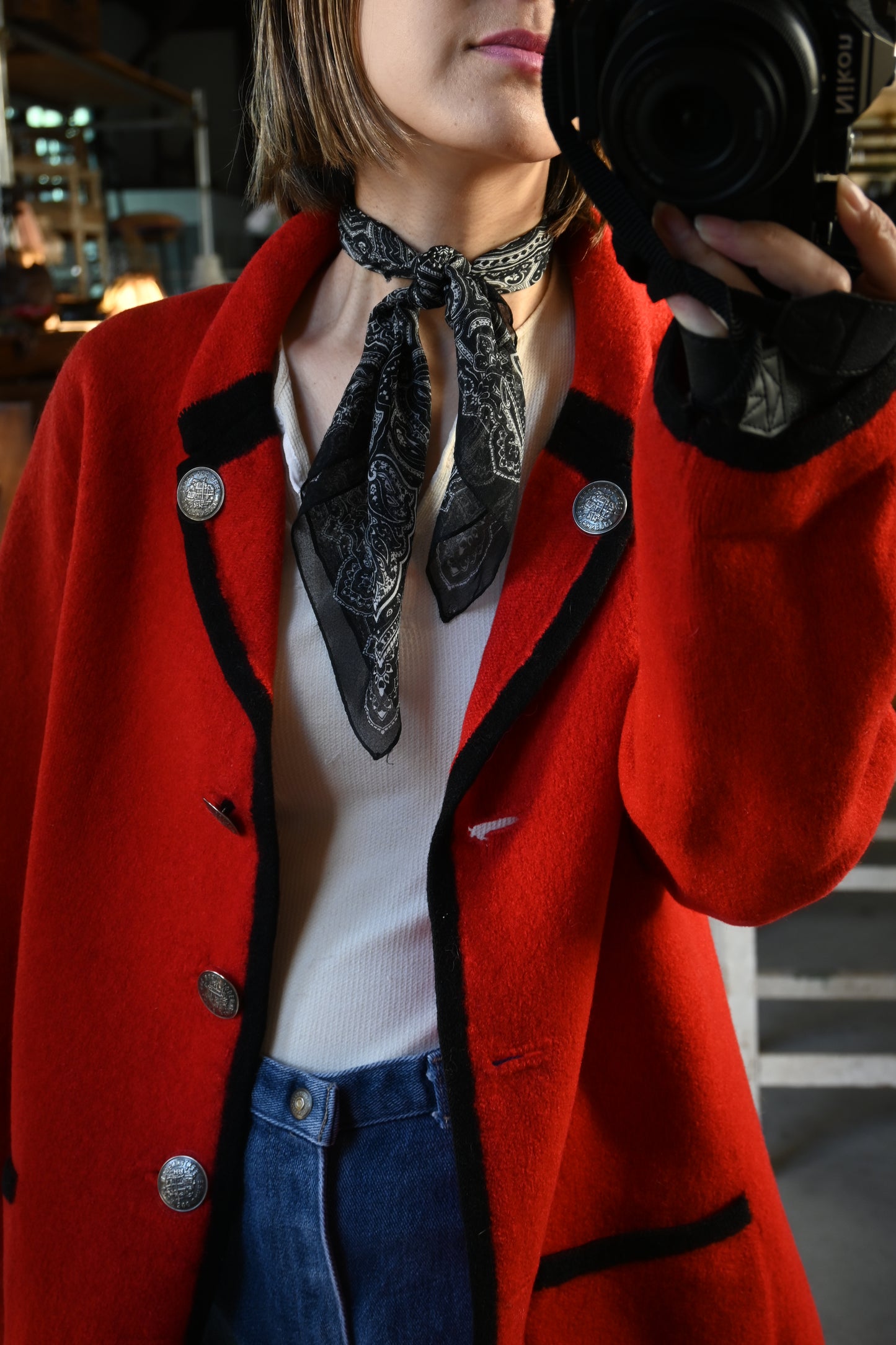 60's-70's "Orig Dachstein"Wool jacket/RED