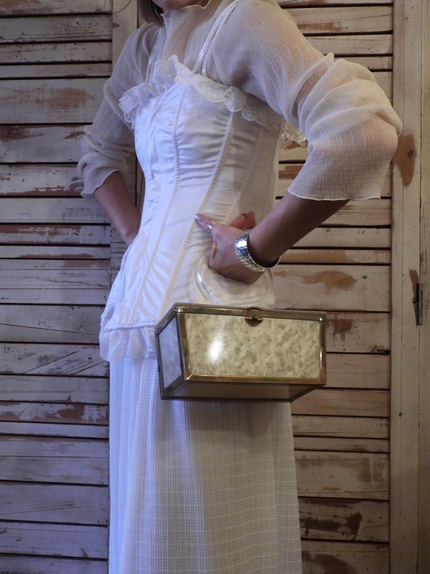 Lucite bag/IVORY×GOLD