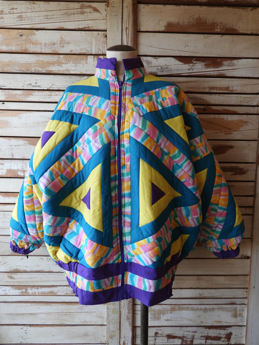 Vintage patchwork quilt jacket/MULTI