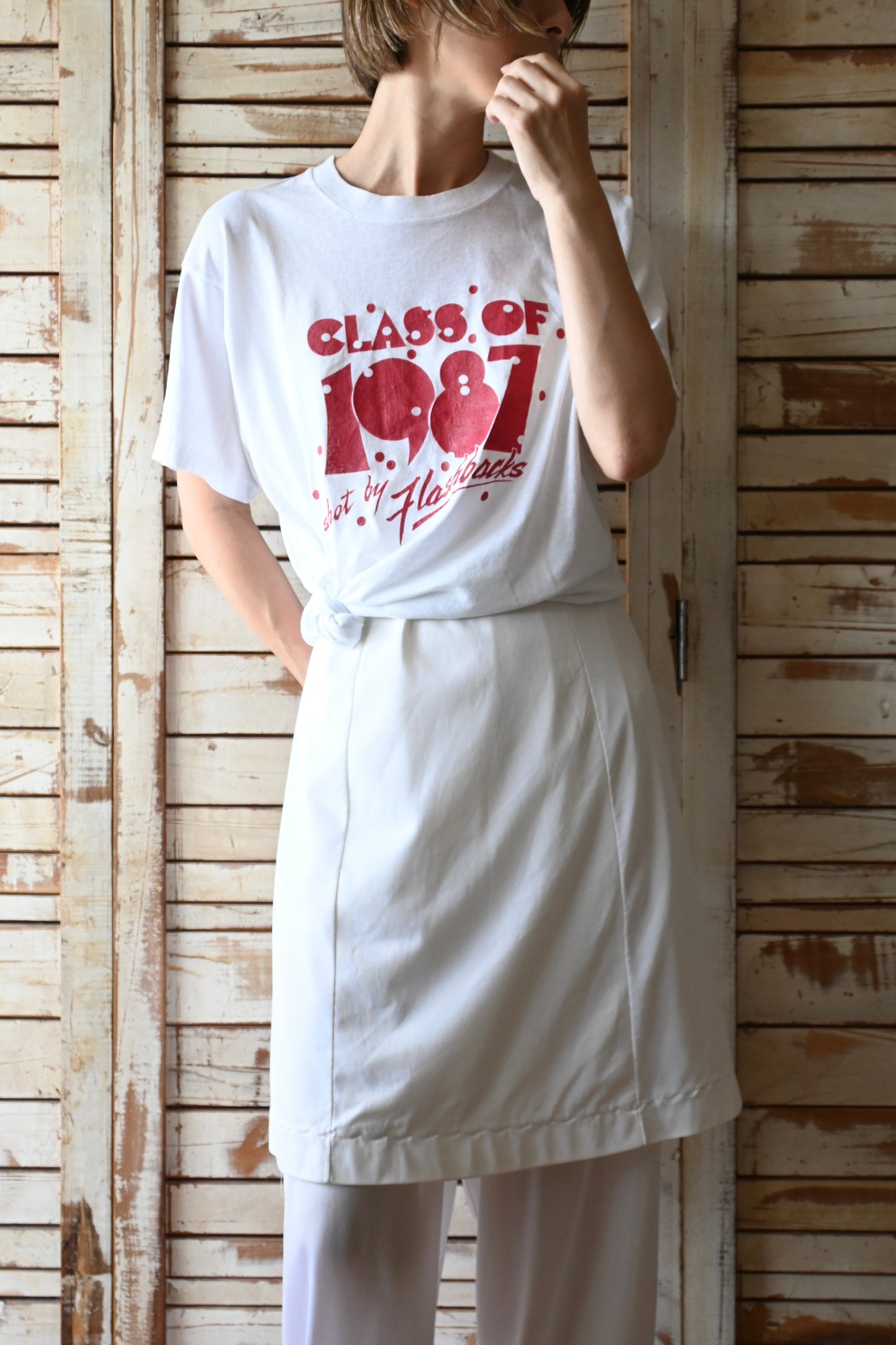 70's Slip dress/WHITE