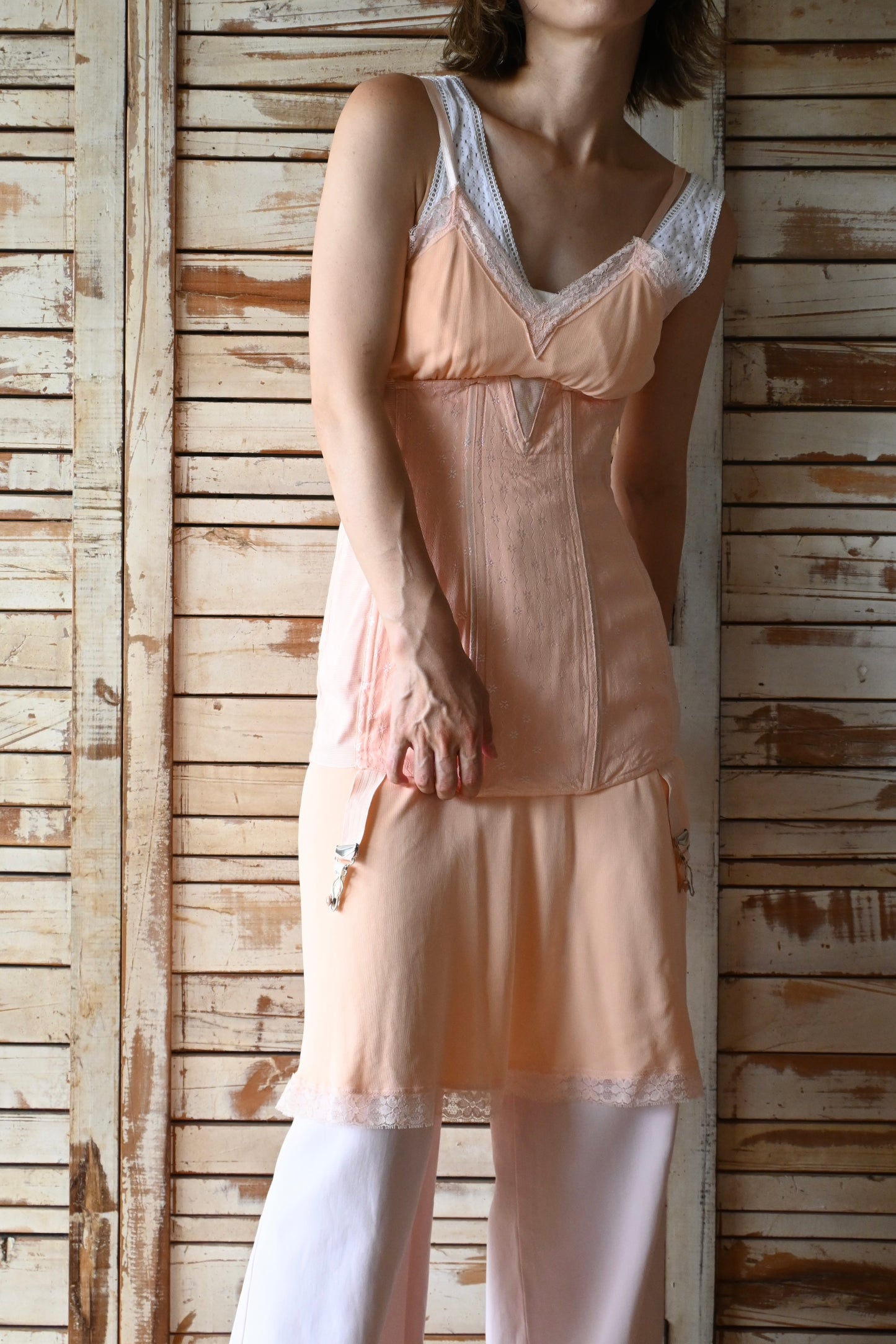 Vintage Corset/CORAL PINK