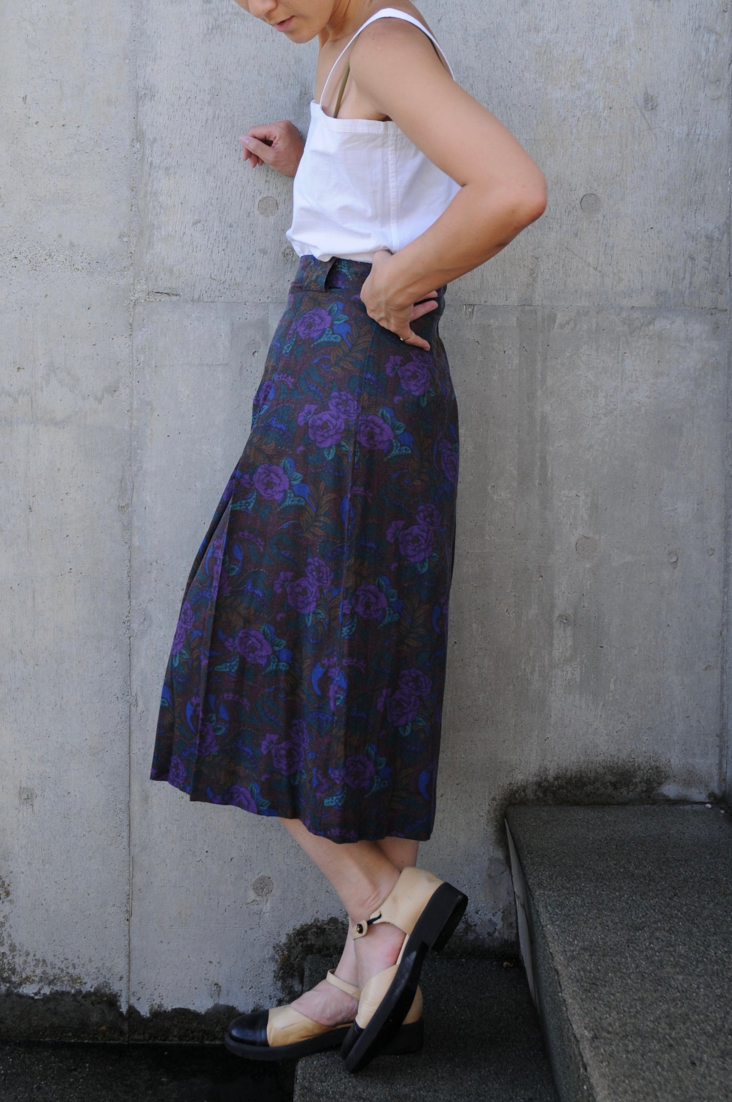 80's Flower midi pants