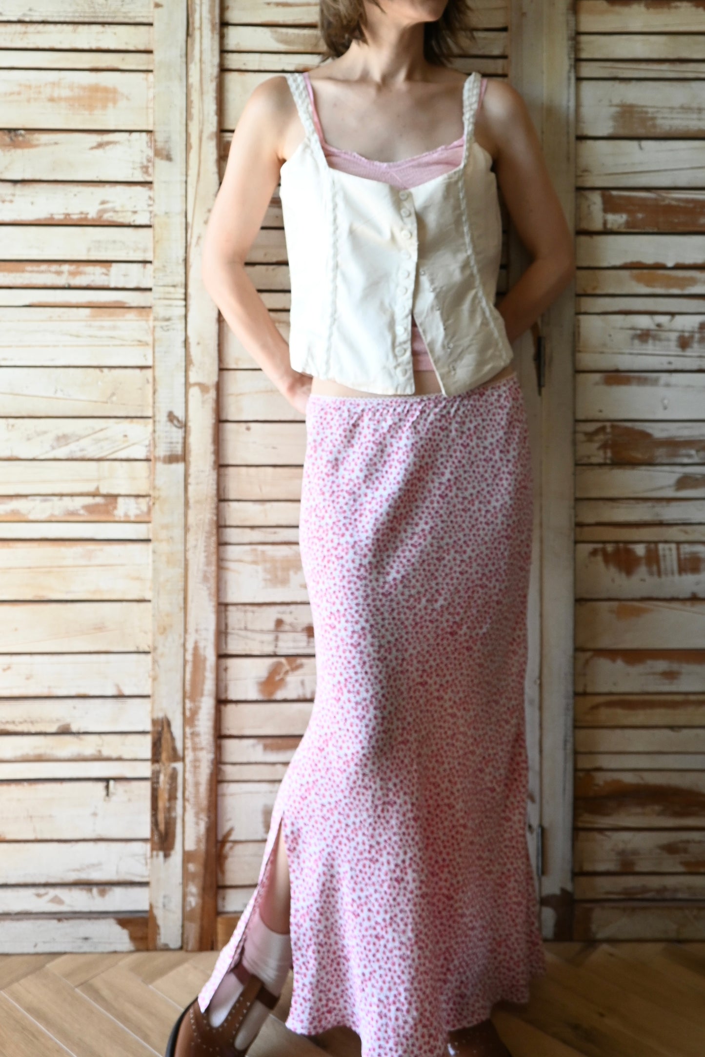 Silk bustier/ECRU