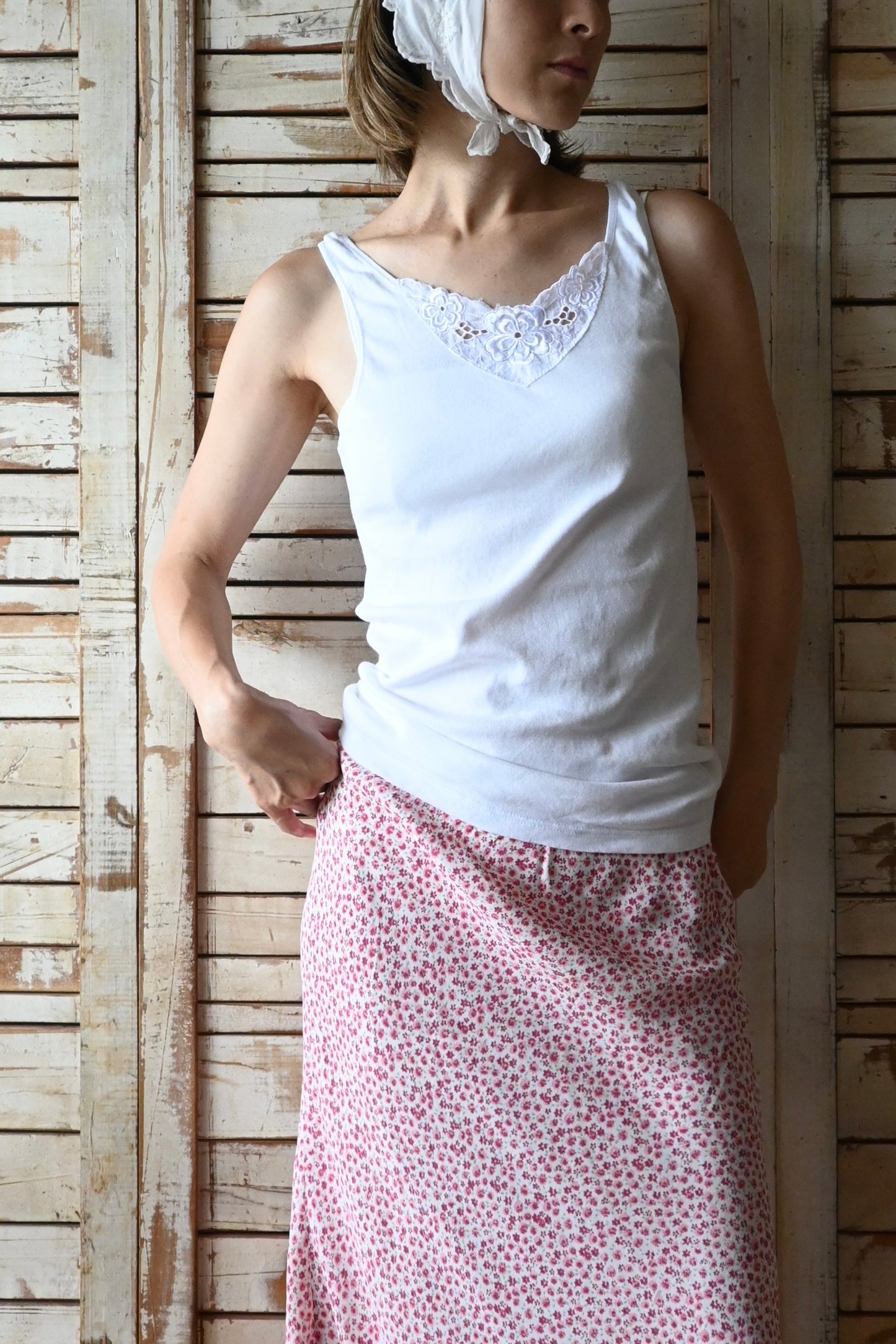EURO Cotton underwear top/WHITE