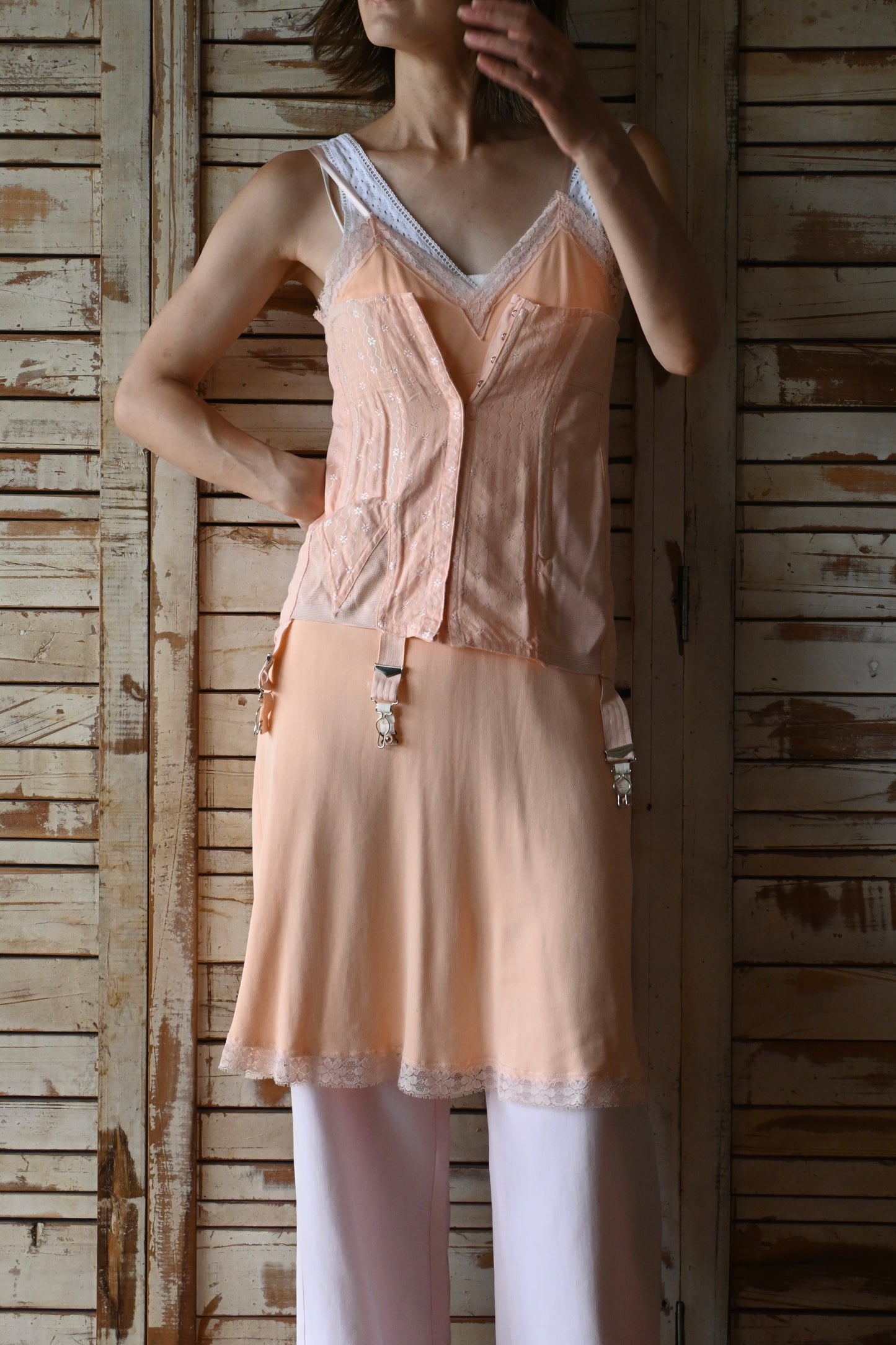 Vintage Corset/CORAL PINK