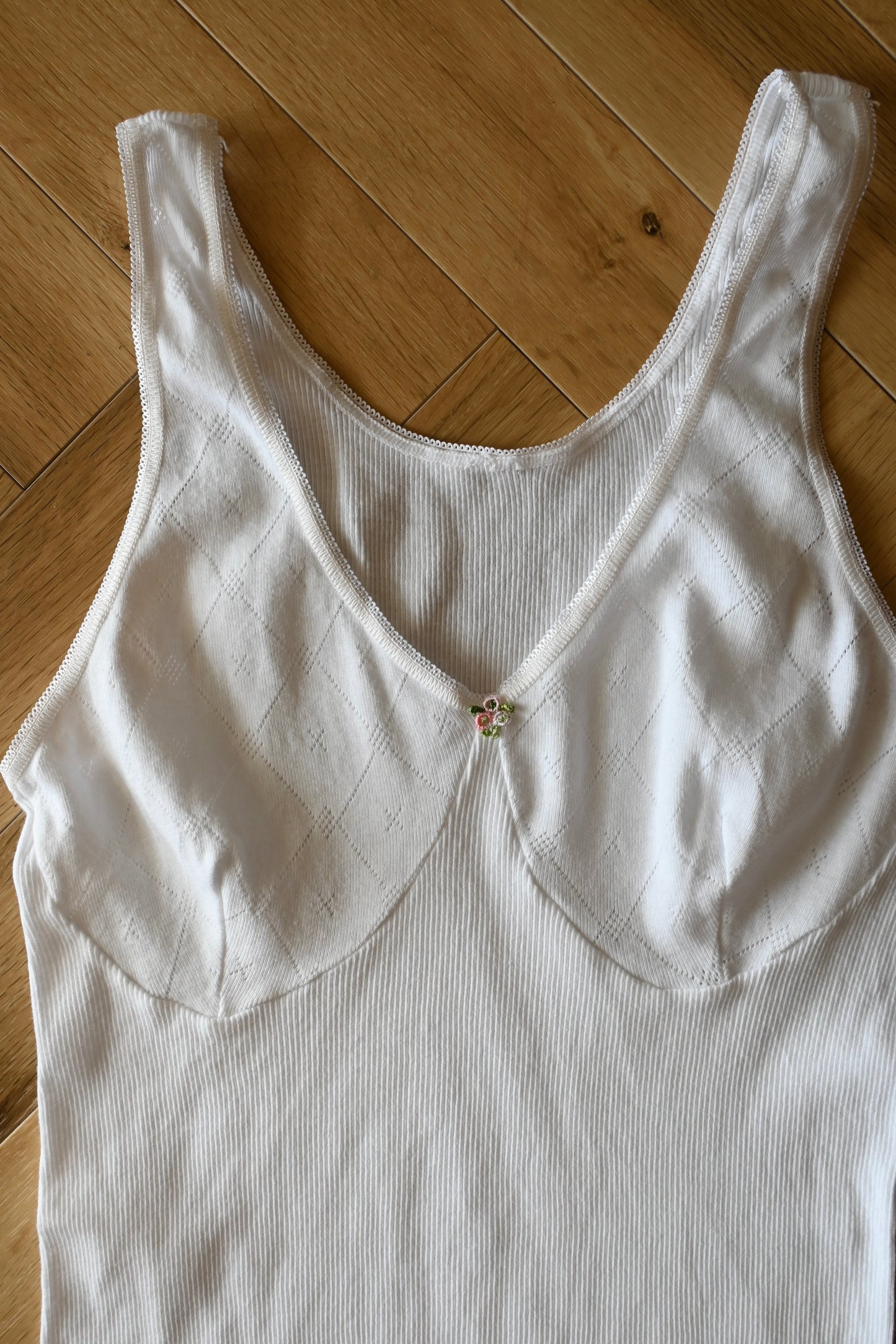 EURO Cotton rib camisole/WHITE