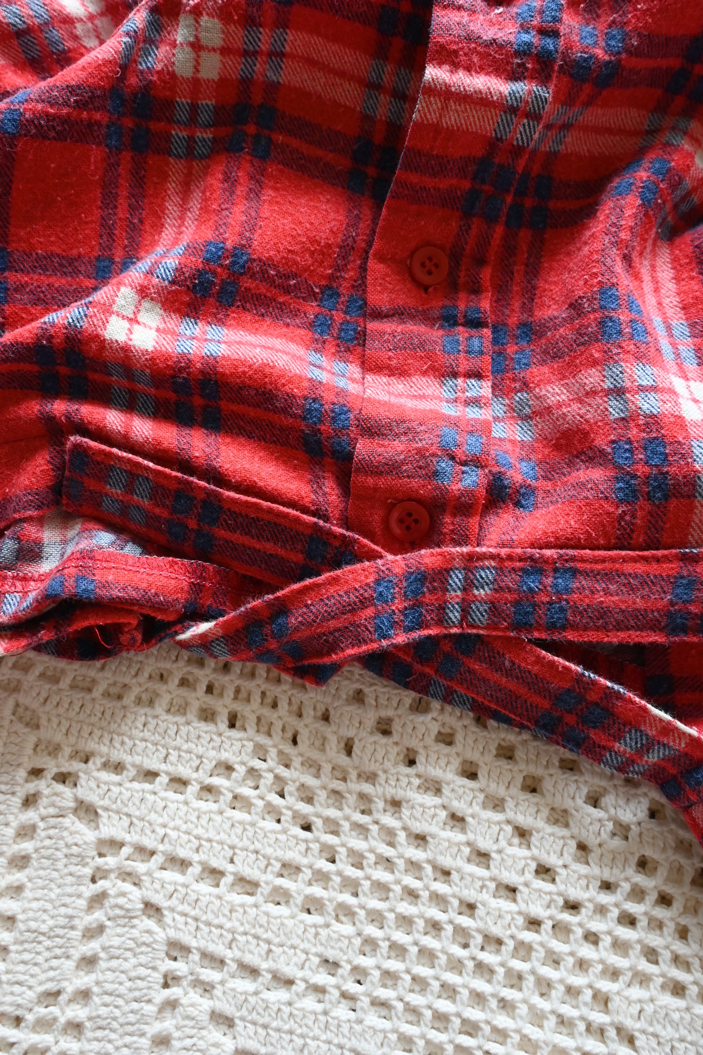 Cotton flannel shirt/RED