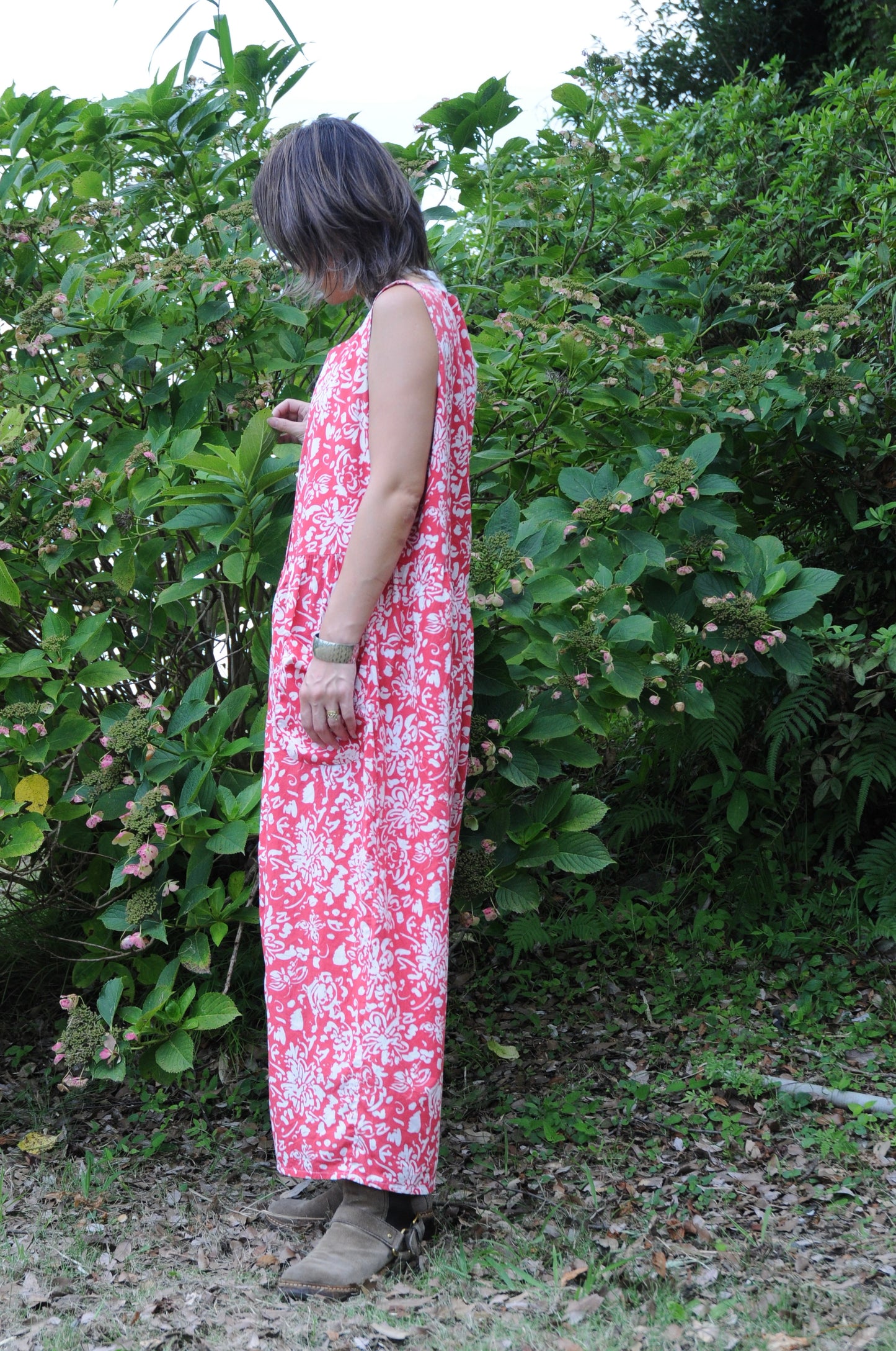 80's "Laura ashley" flower dress/RED