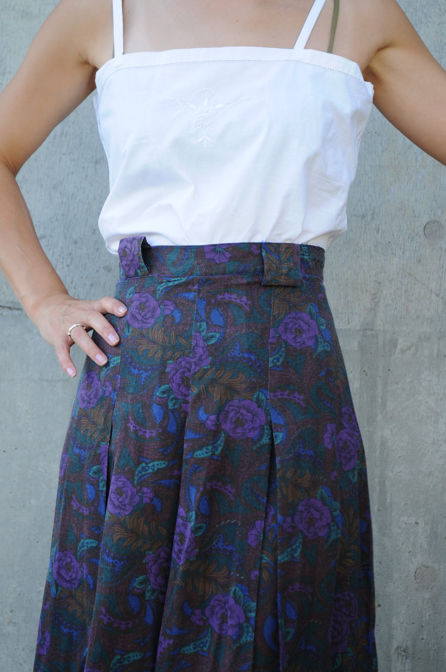 80's Flower midi pants