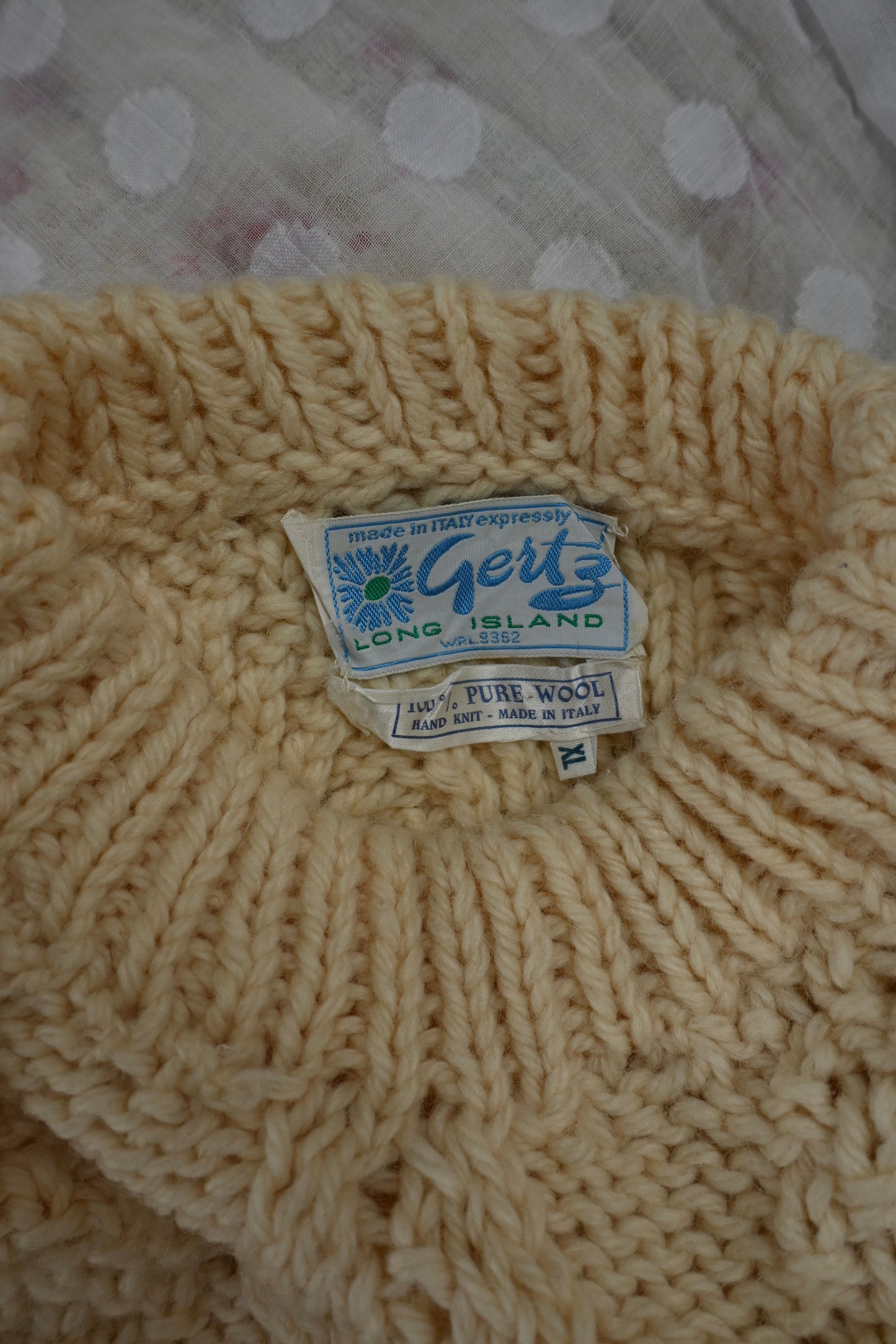 Aran knit sweater/IVORY