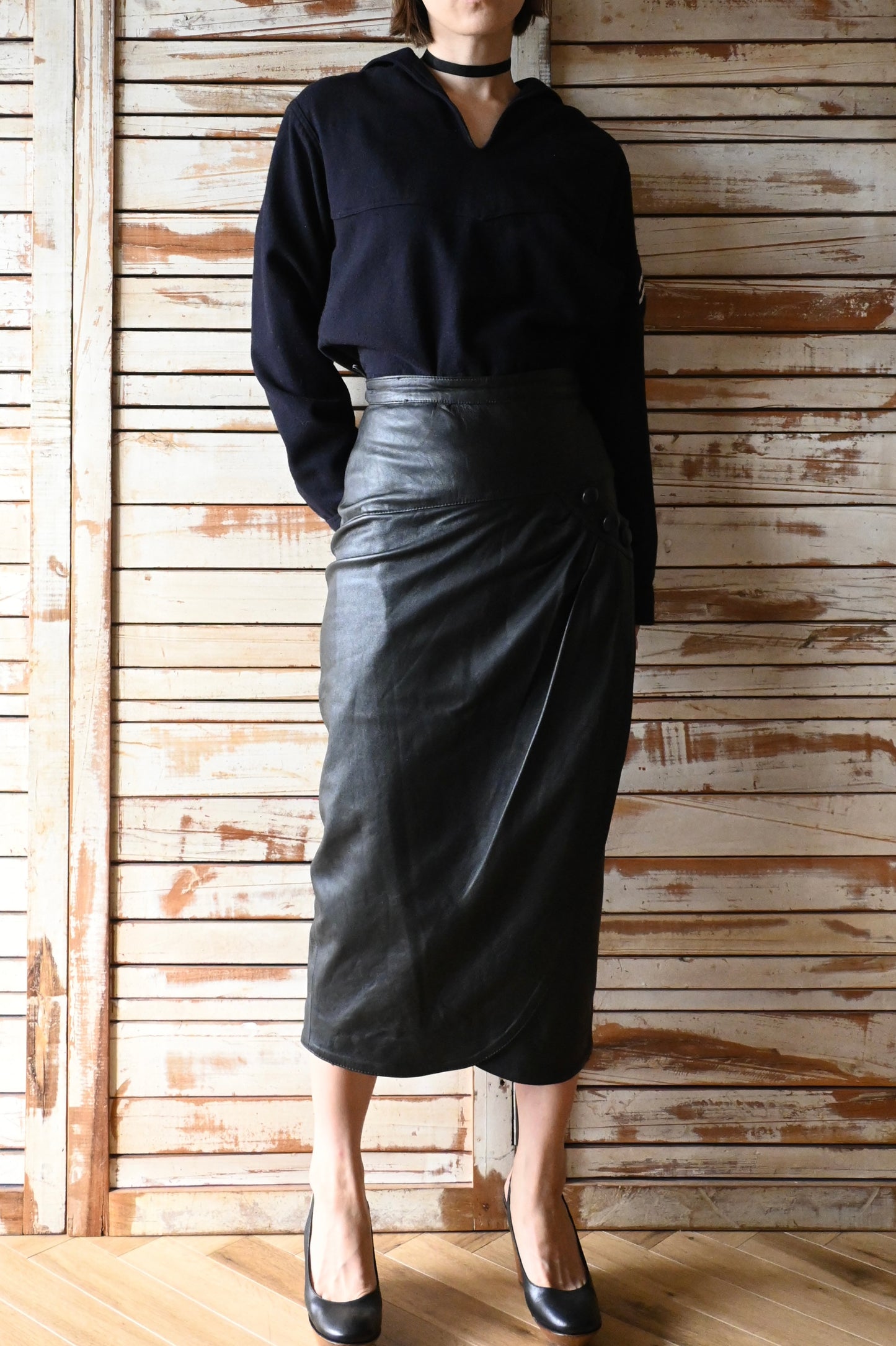 70's US NAVY Wool sailor shirt/NAVY