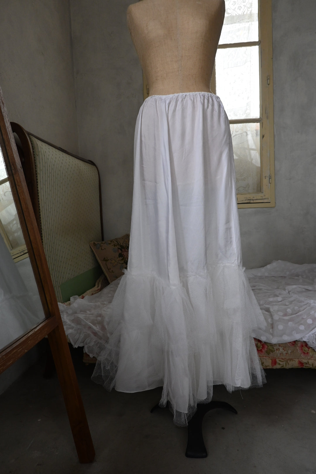 Tulle skirt/WHITE