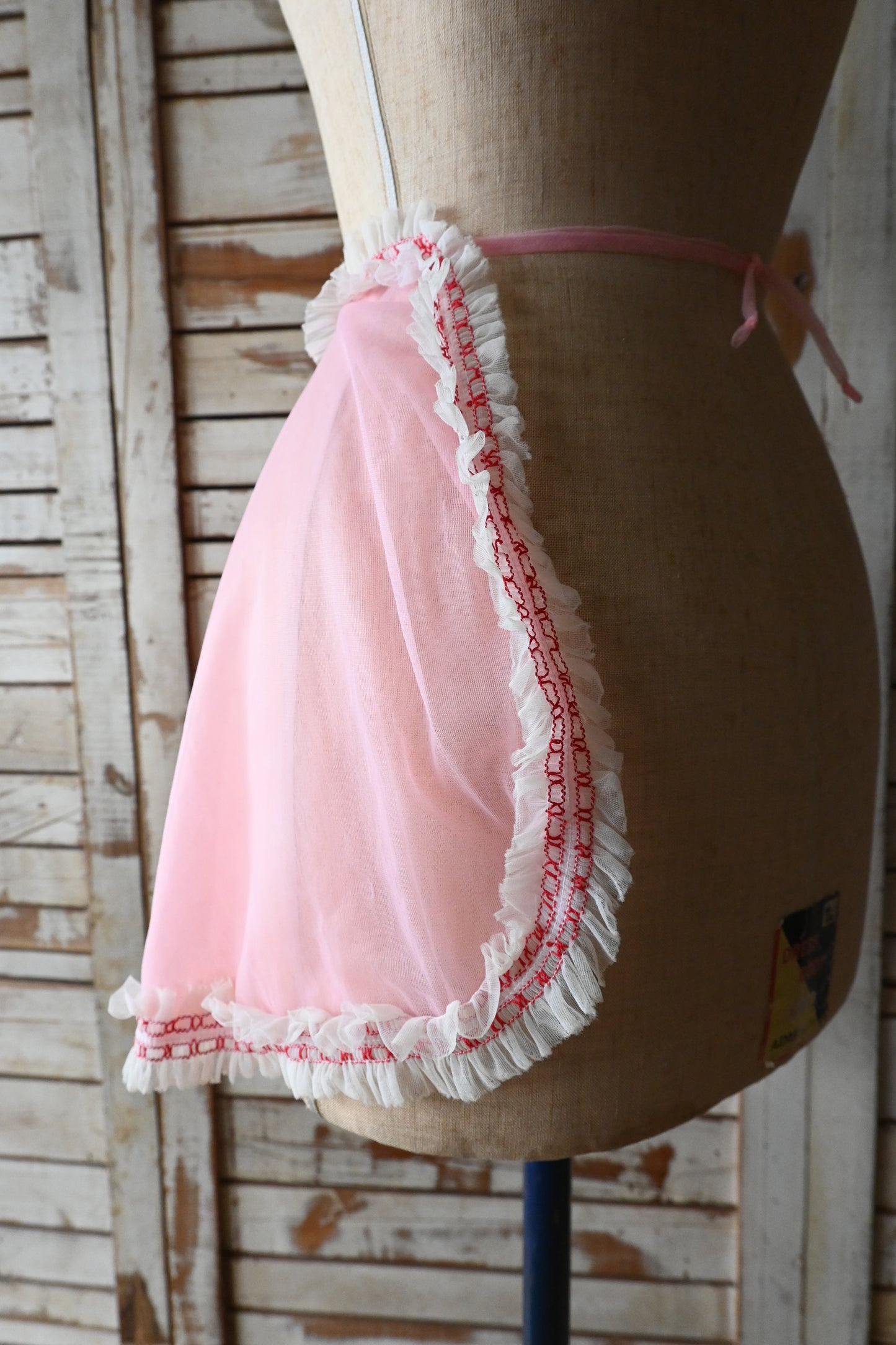 Sheer apron/PINK