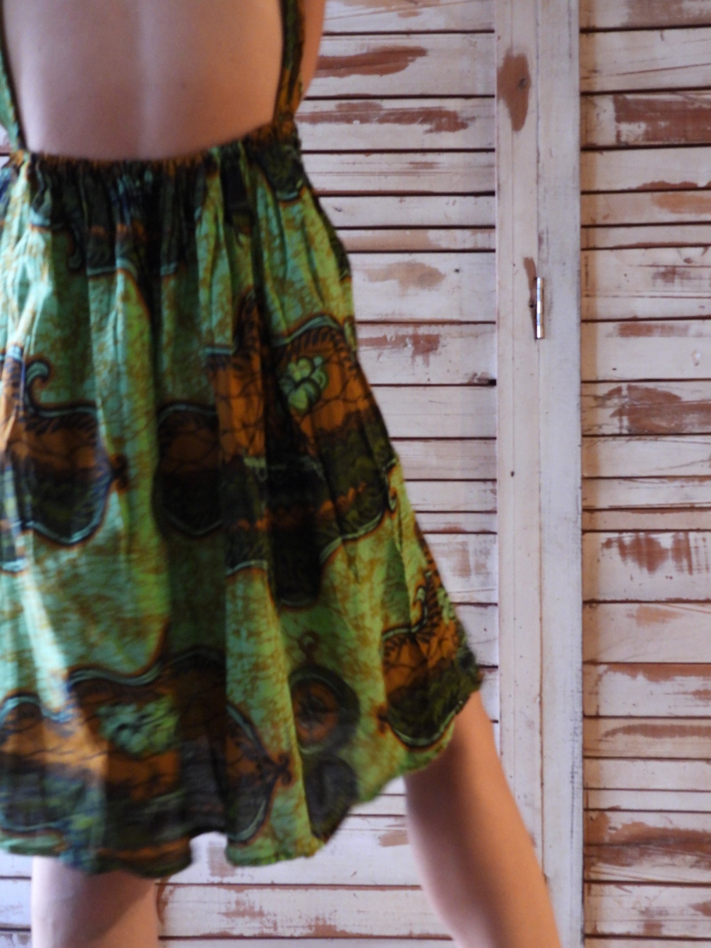 African printed midi dress/GREEN