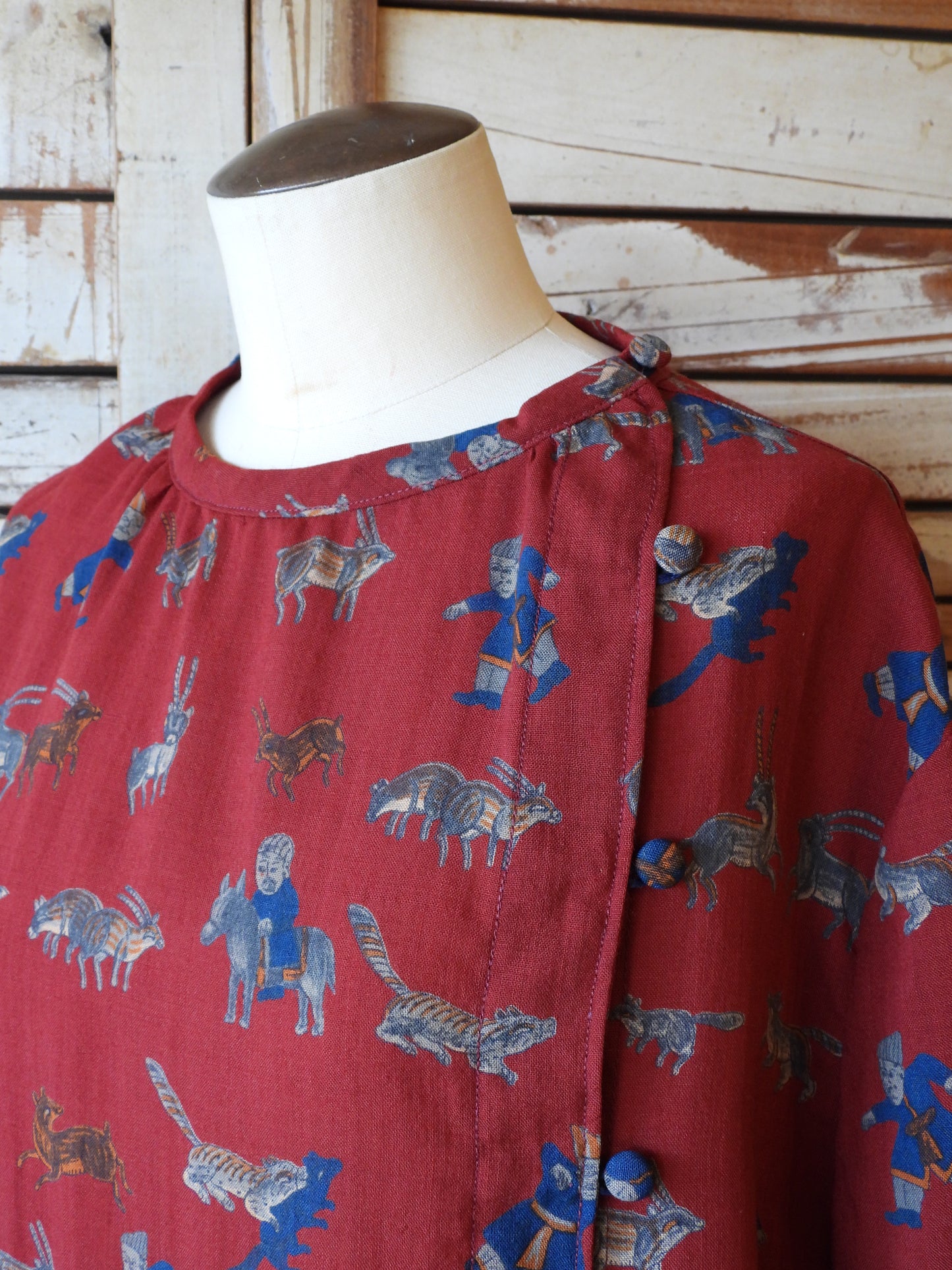 Nomad print shirt/BORDEAUX