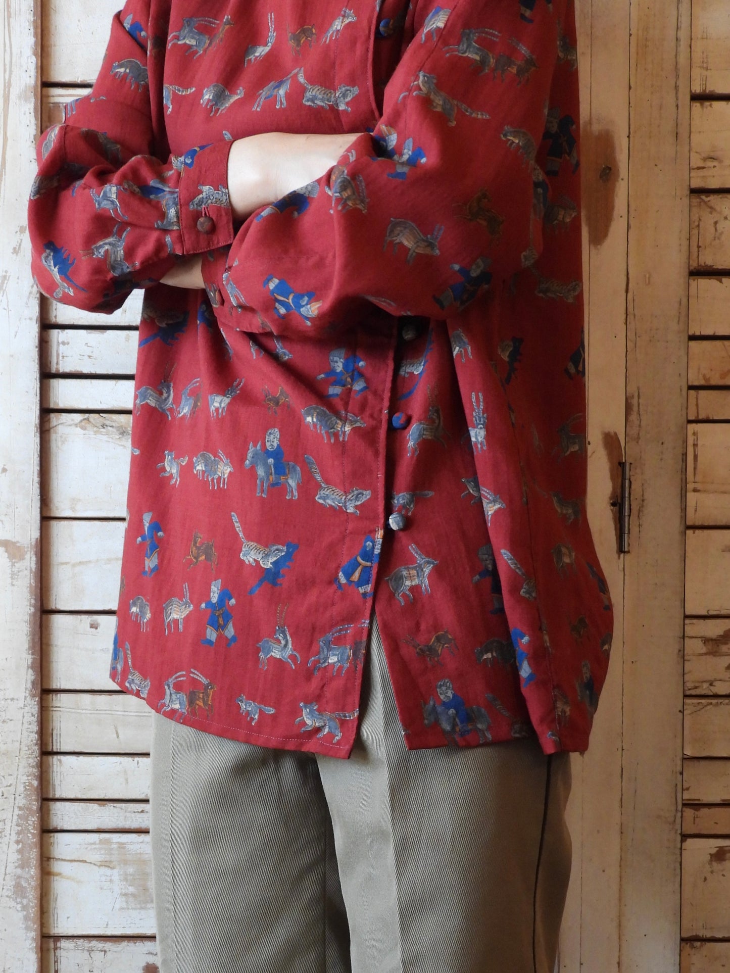 Nomad print shirt/BORDEAUX