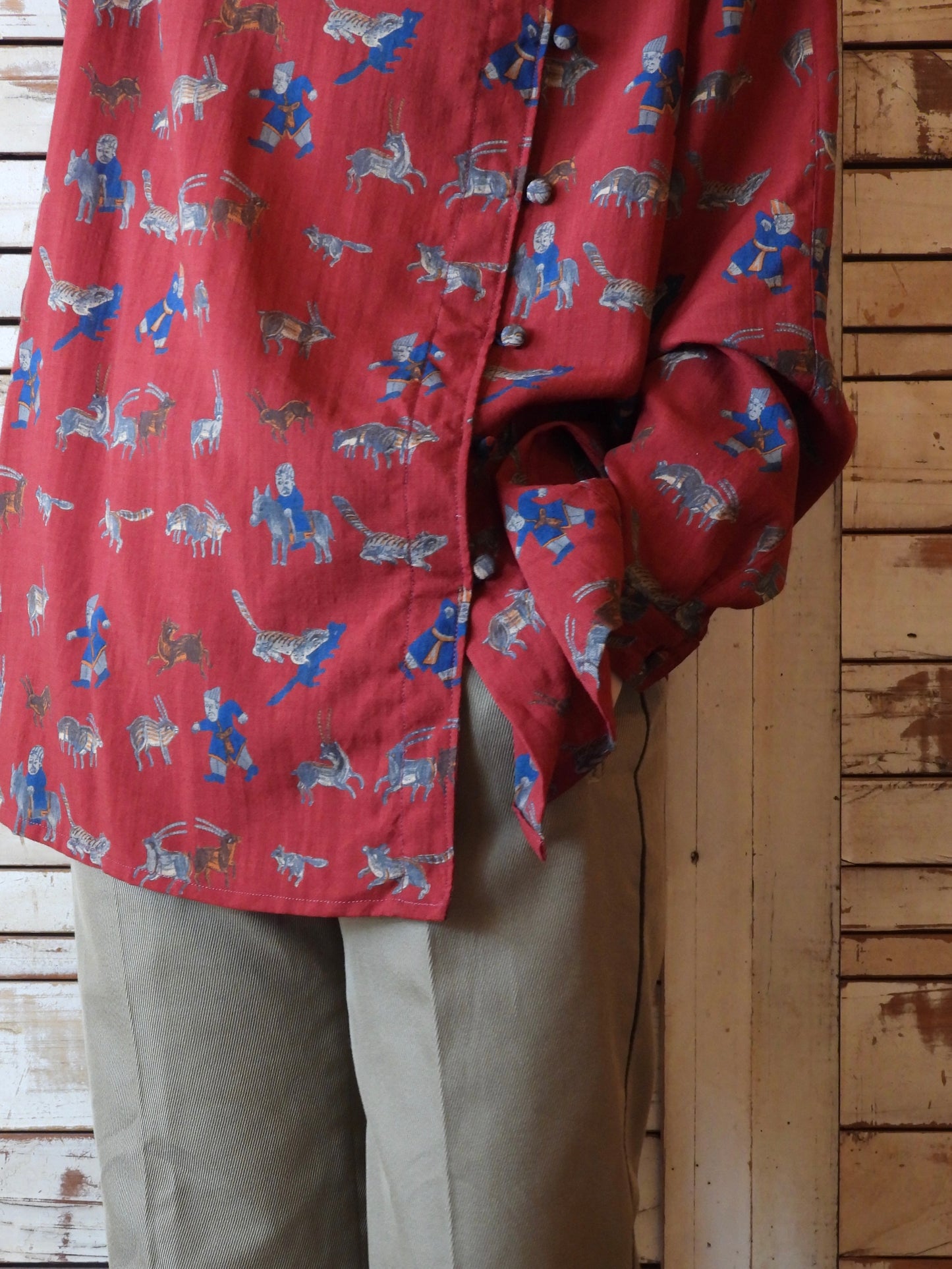 Nomad print shirt/BORDEAUX