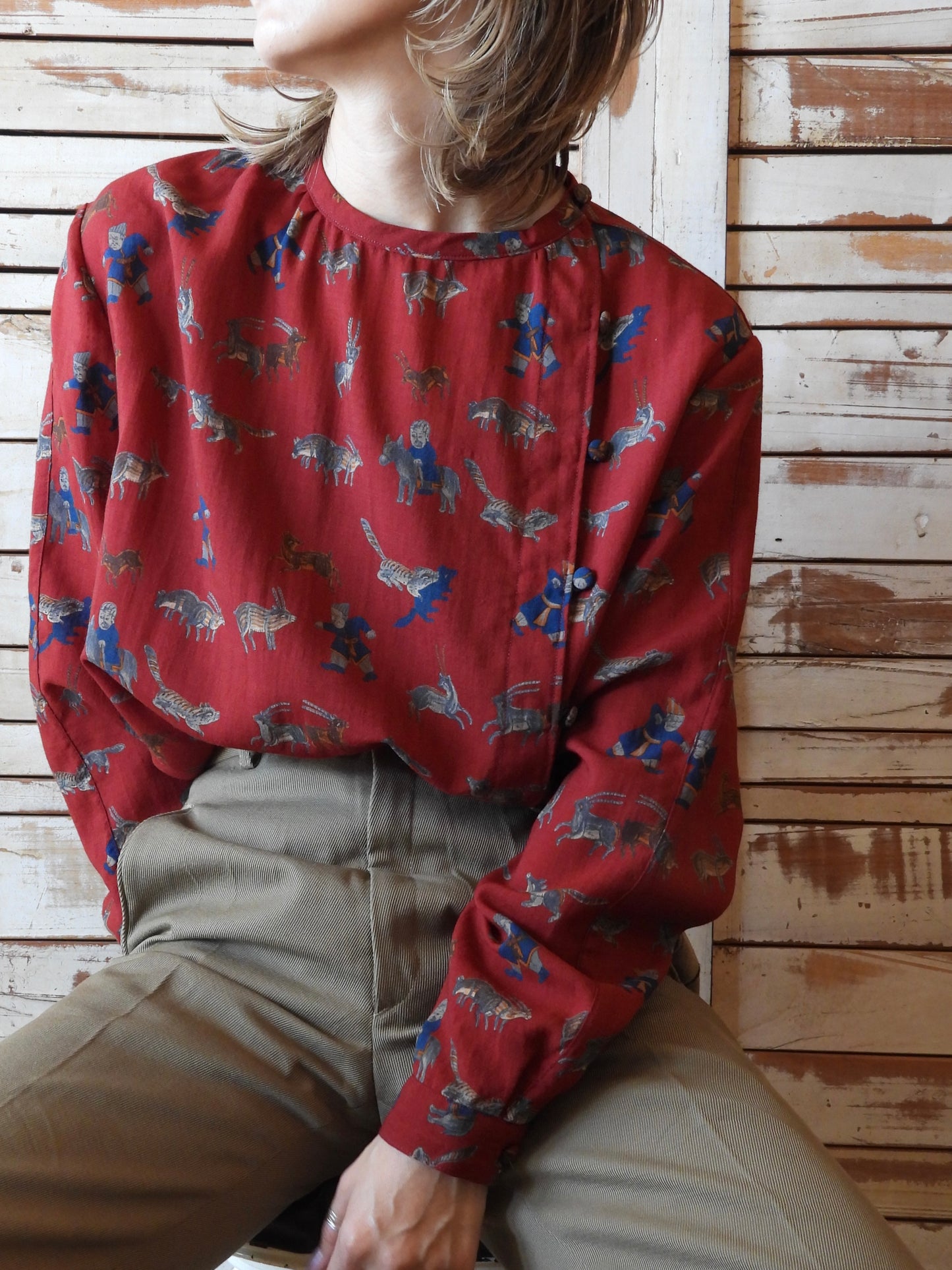 Nomad print shirt/BORDEAUX