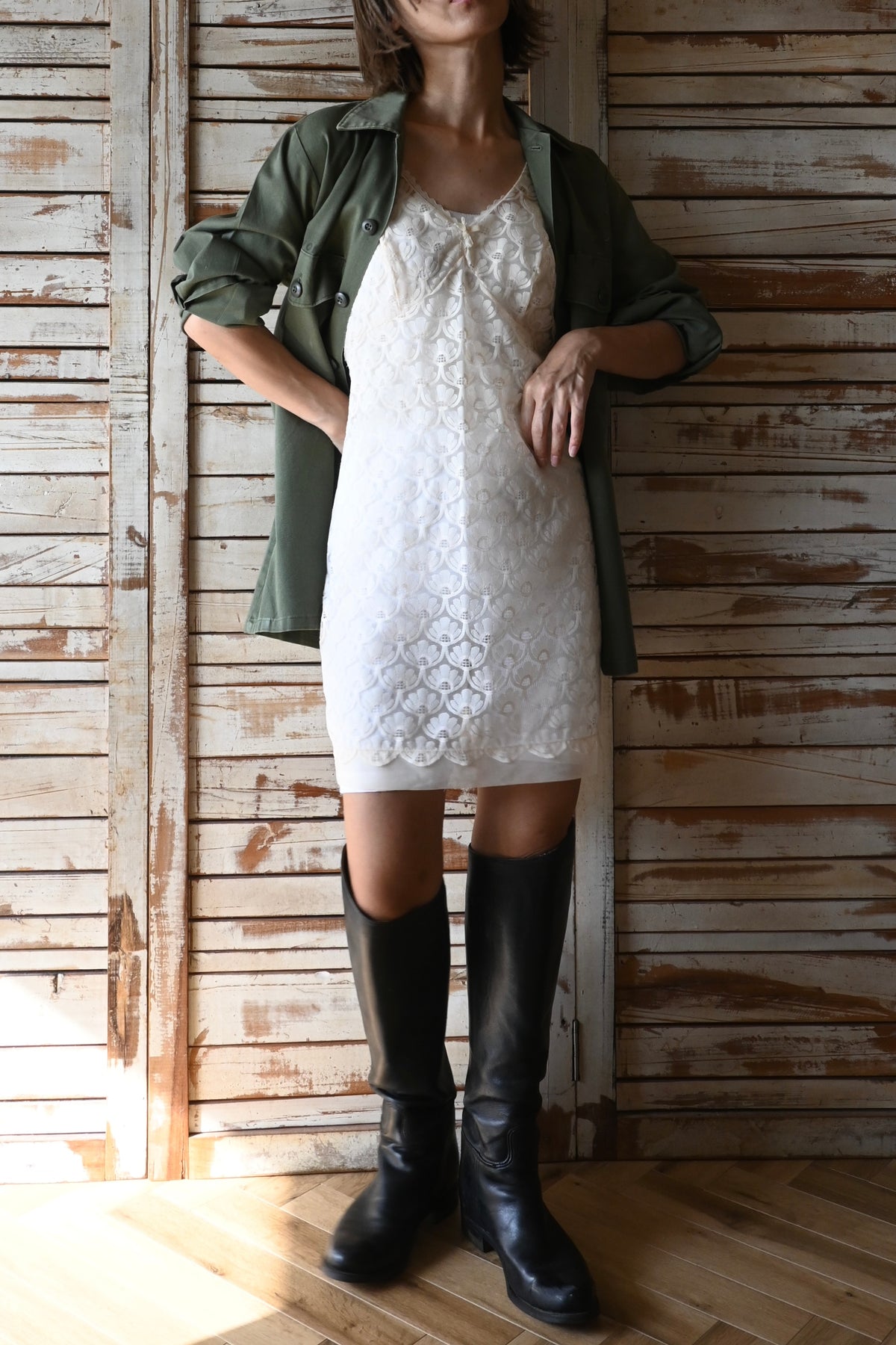 70's Lace slip dress