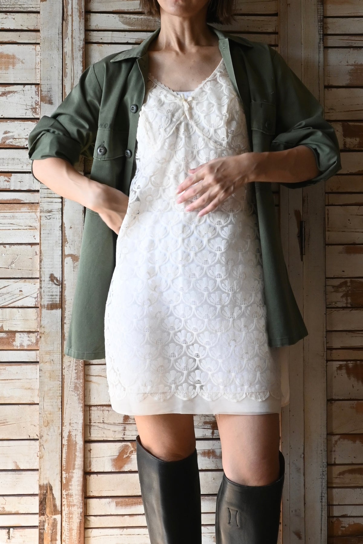 70's Lace slip dress