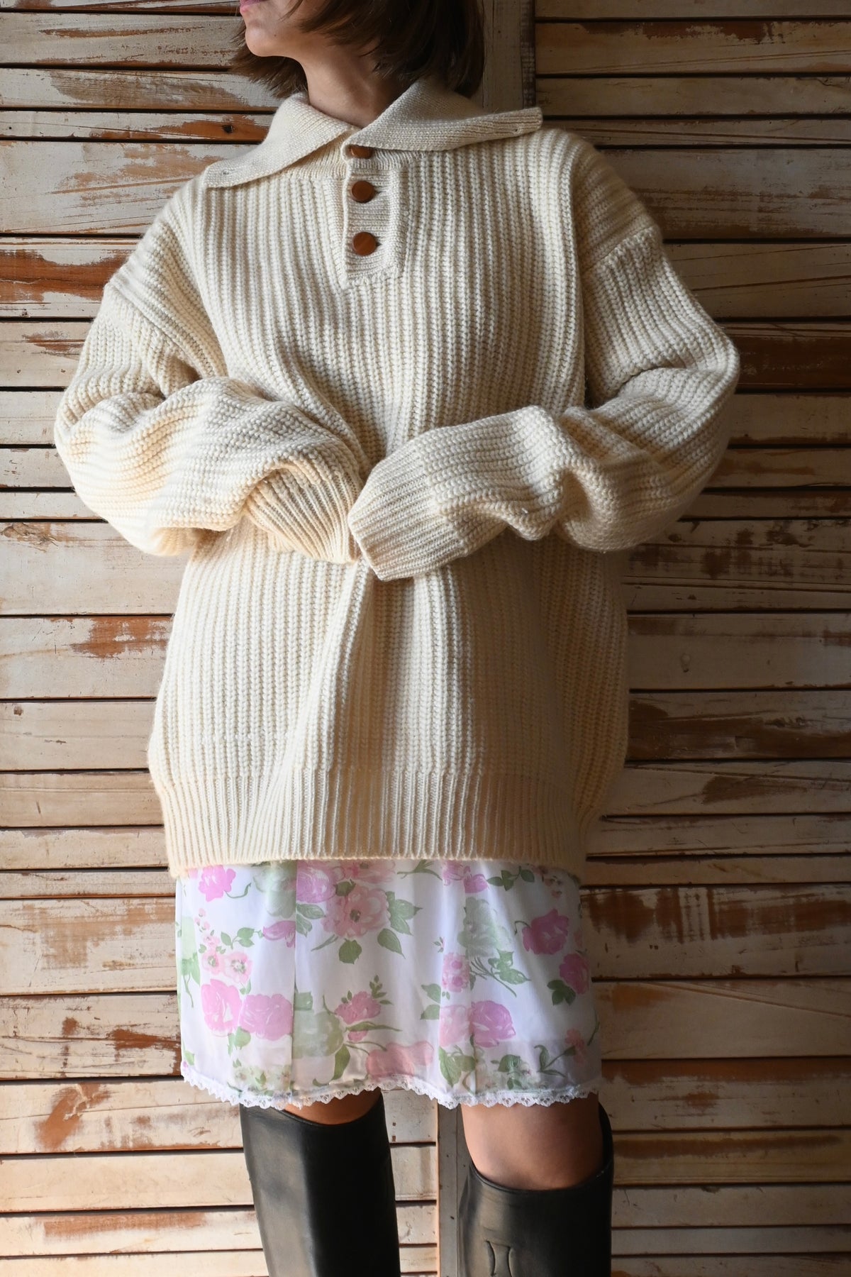 70's ALONTIS Wool knit pullover sweater