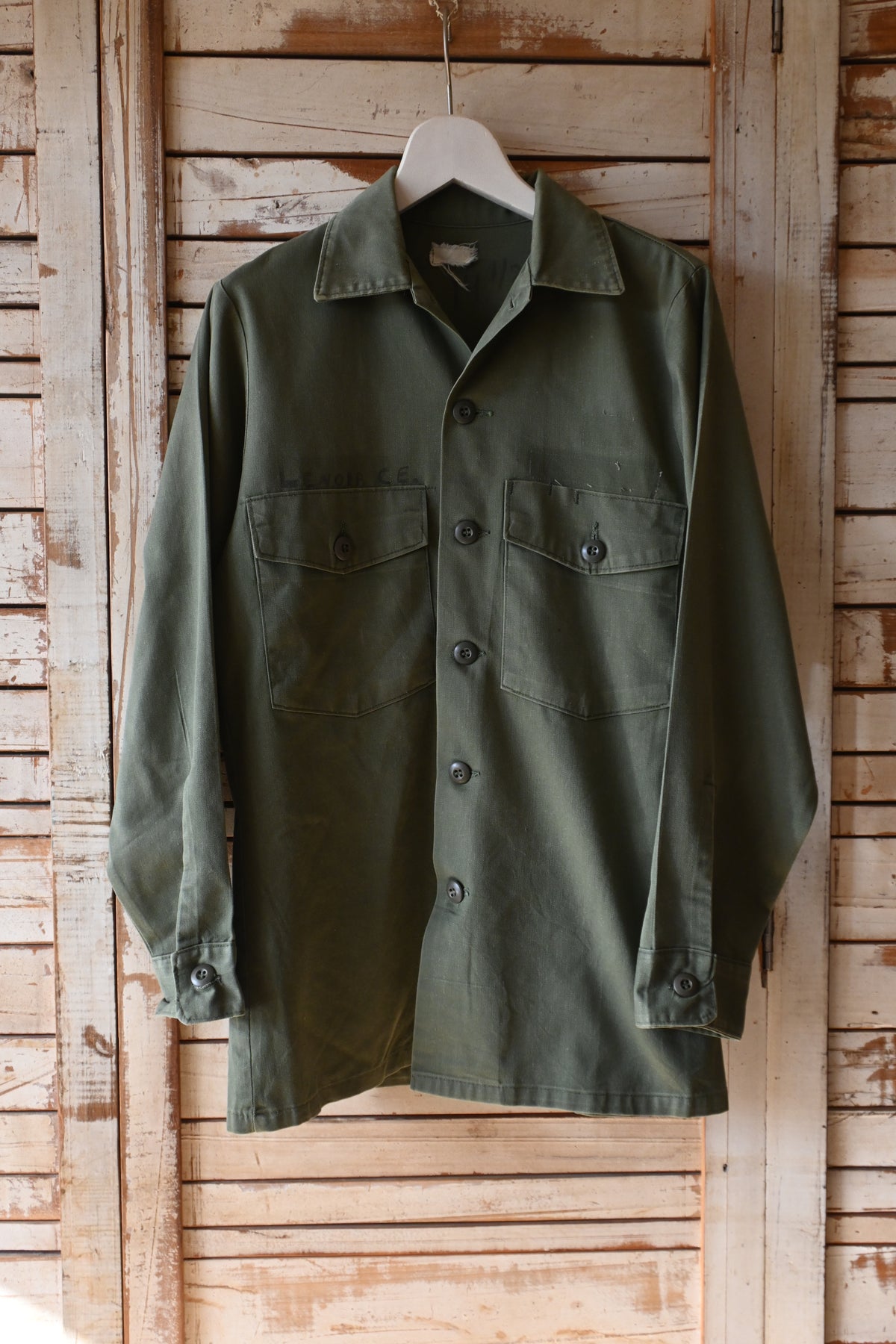 70's U.S. Army OG-507 Utility shirt/KHAKI