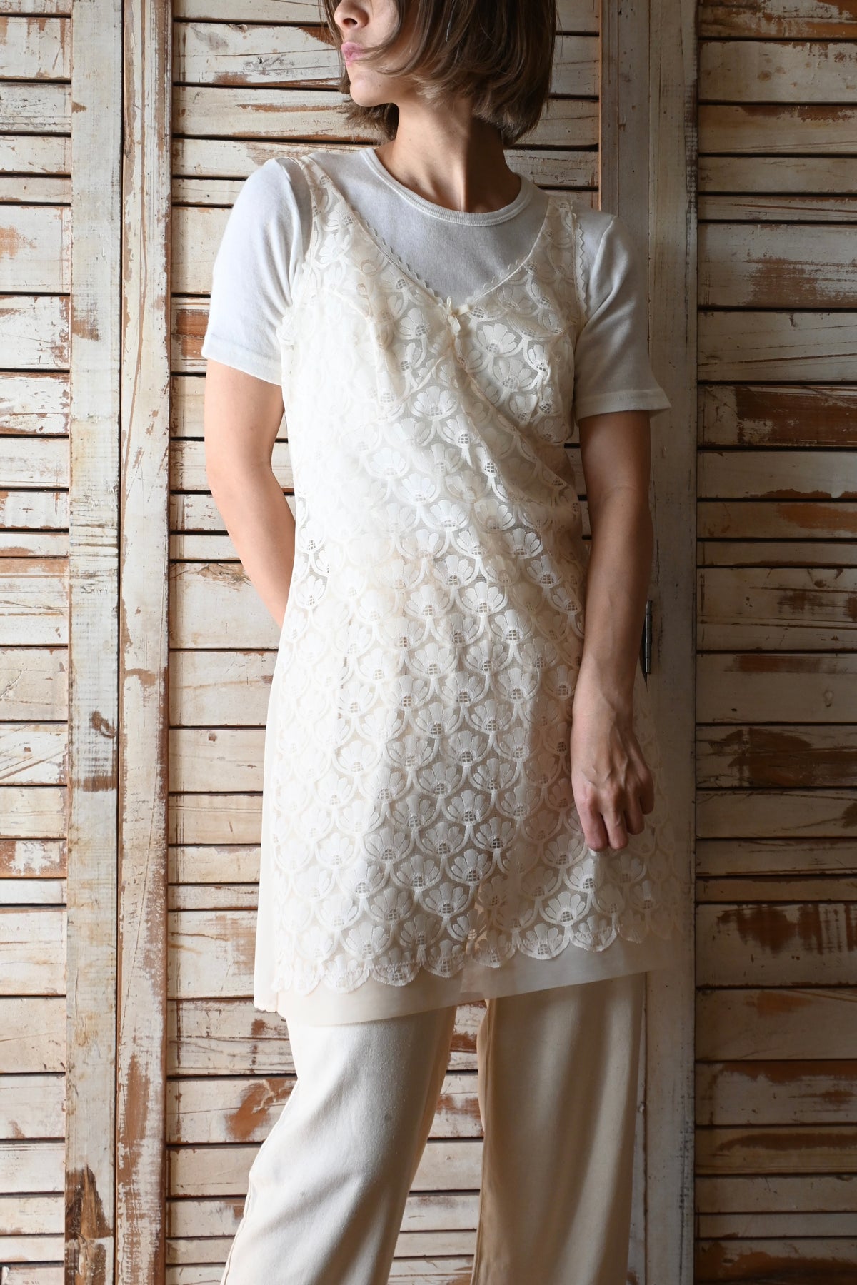 70's Lace slip dress