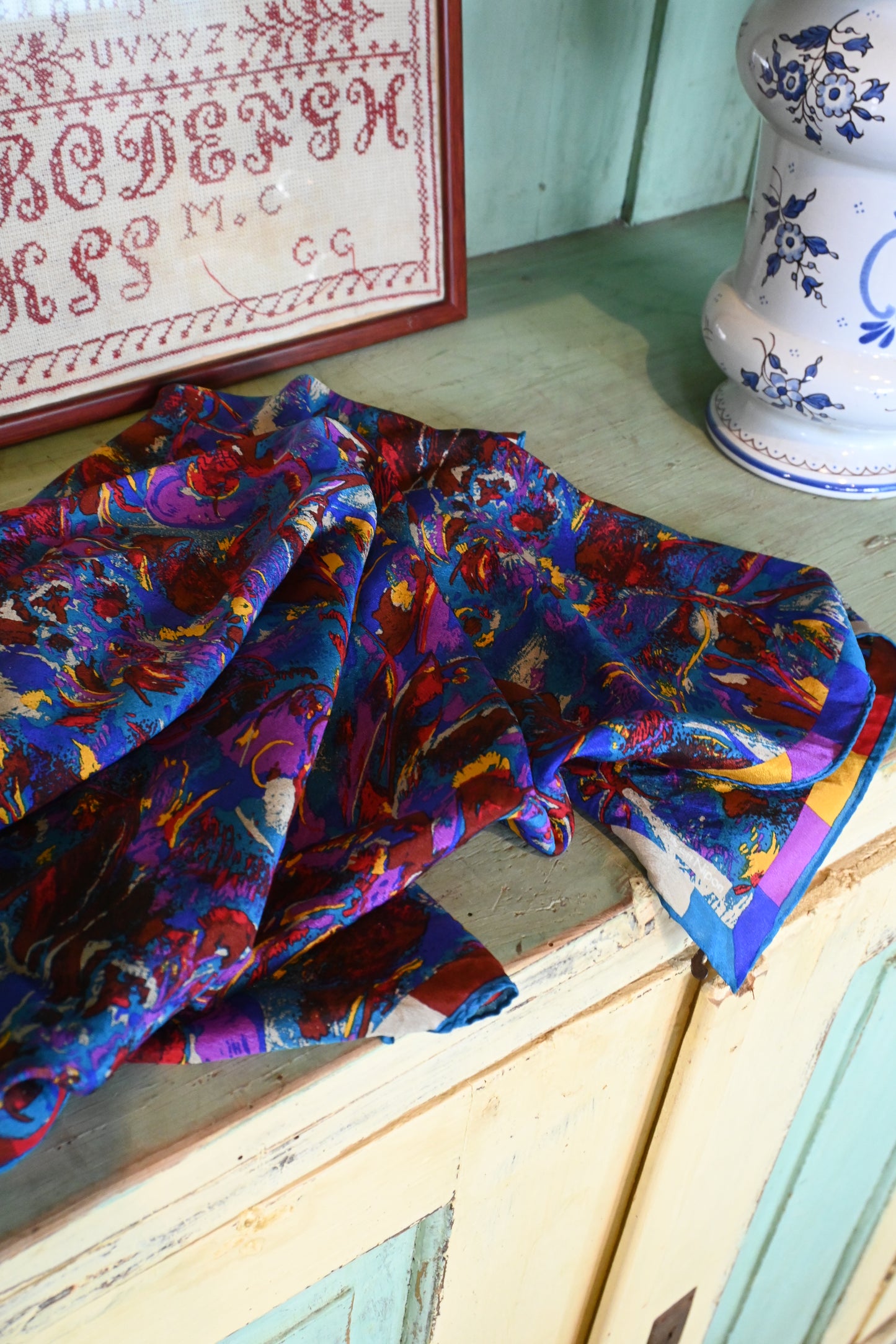 Vintage silk scarf/MULTI
