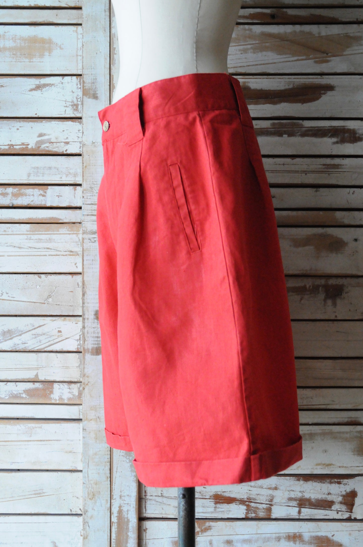 80's Ramie shorts/RED