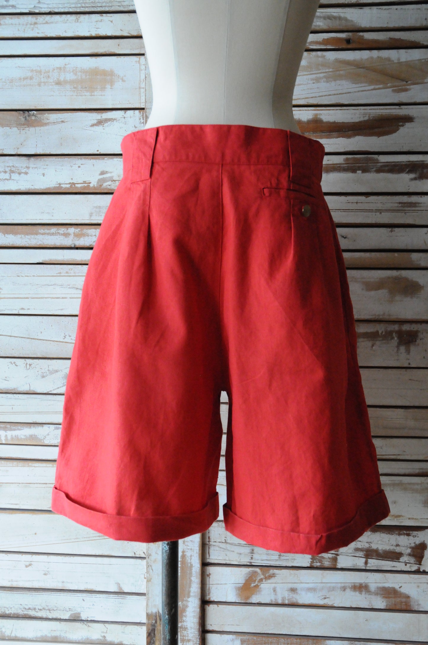 80's Ramie shorts/RED