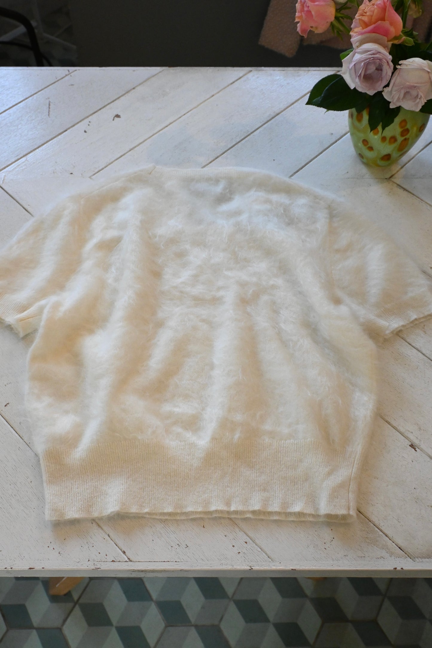 "J.CREW" Cashmere knit sweater/WHITE