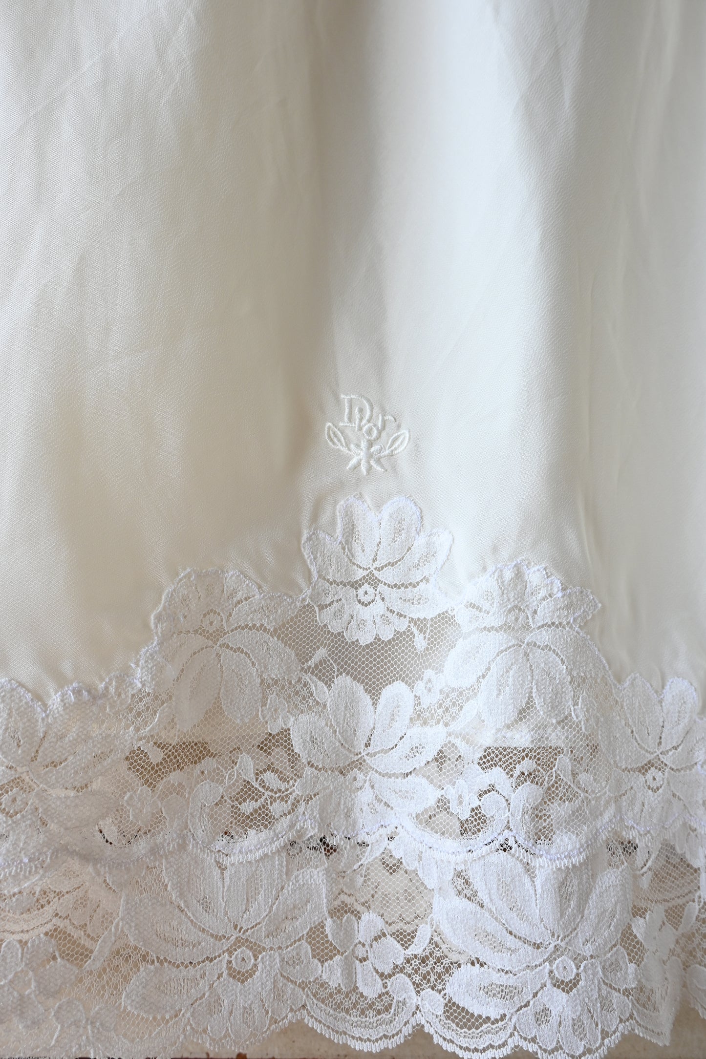 Christian Dior slip skirt/WHITE