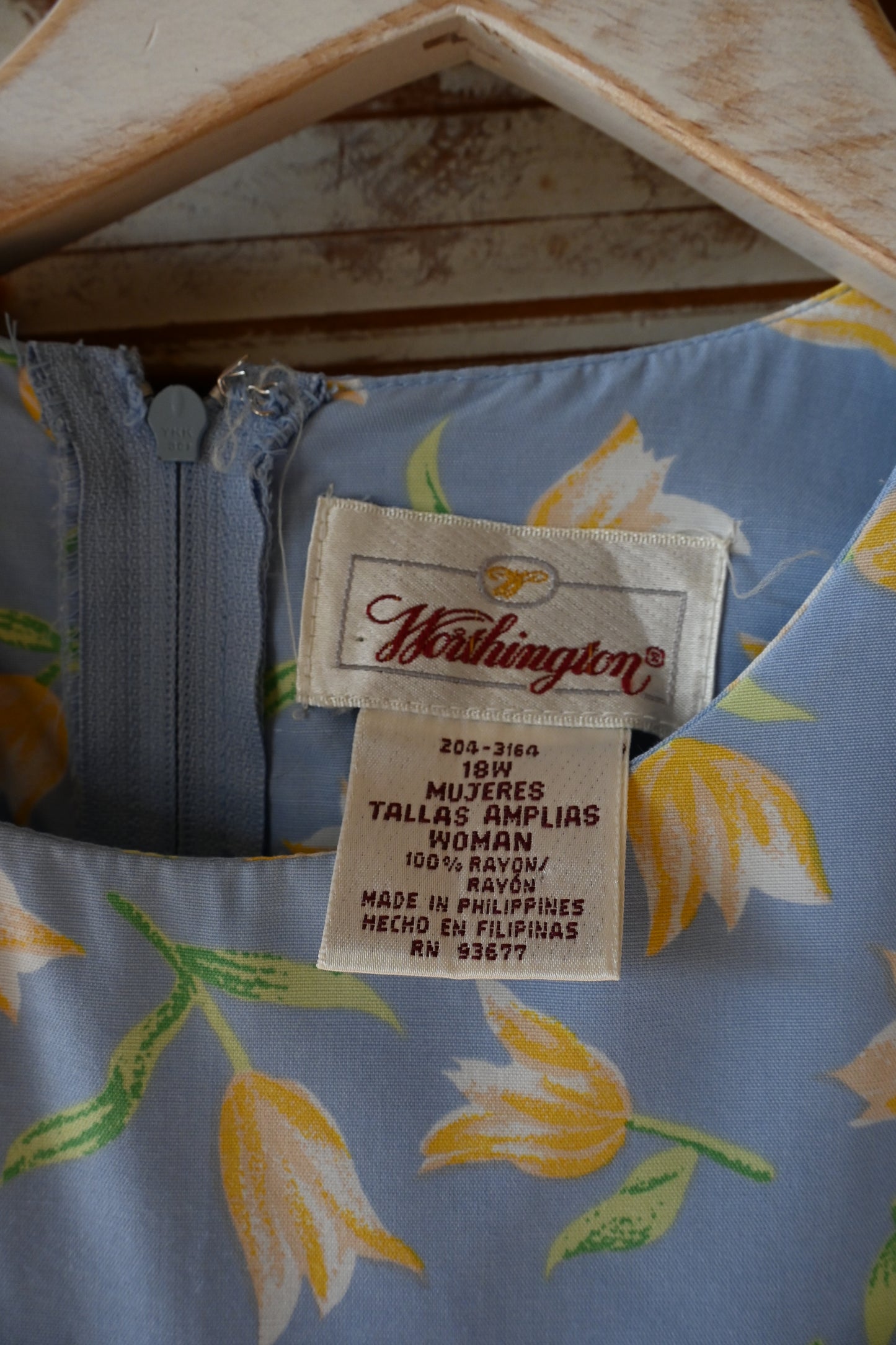 80's Flower long dress/SKY BLUE