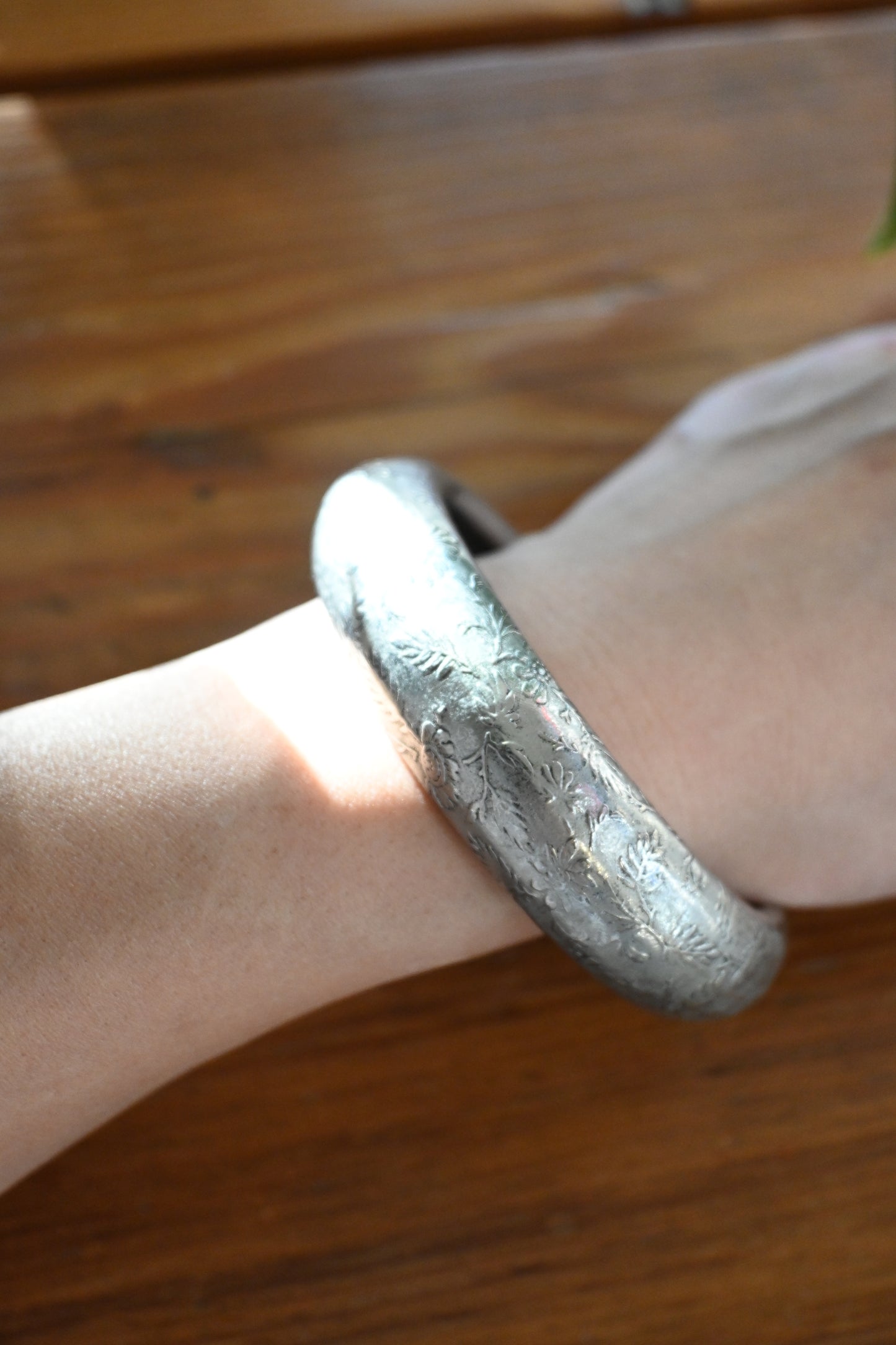 Flower bangle/SILVER