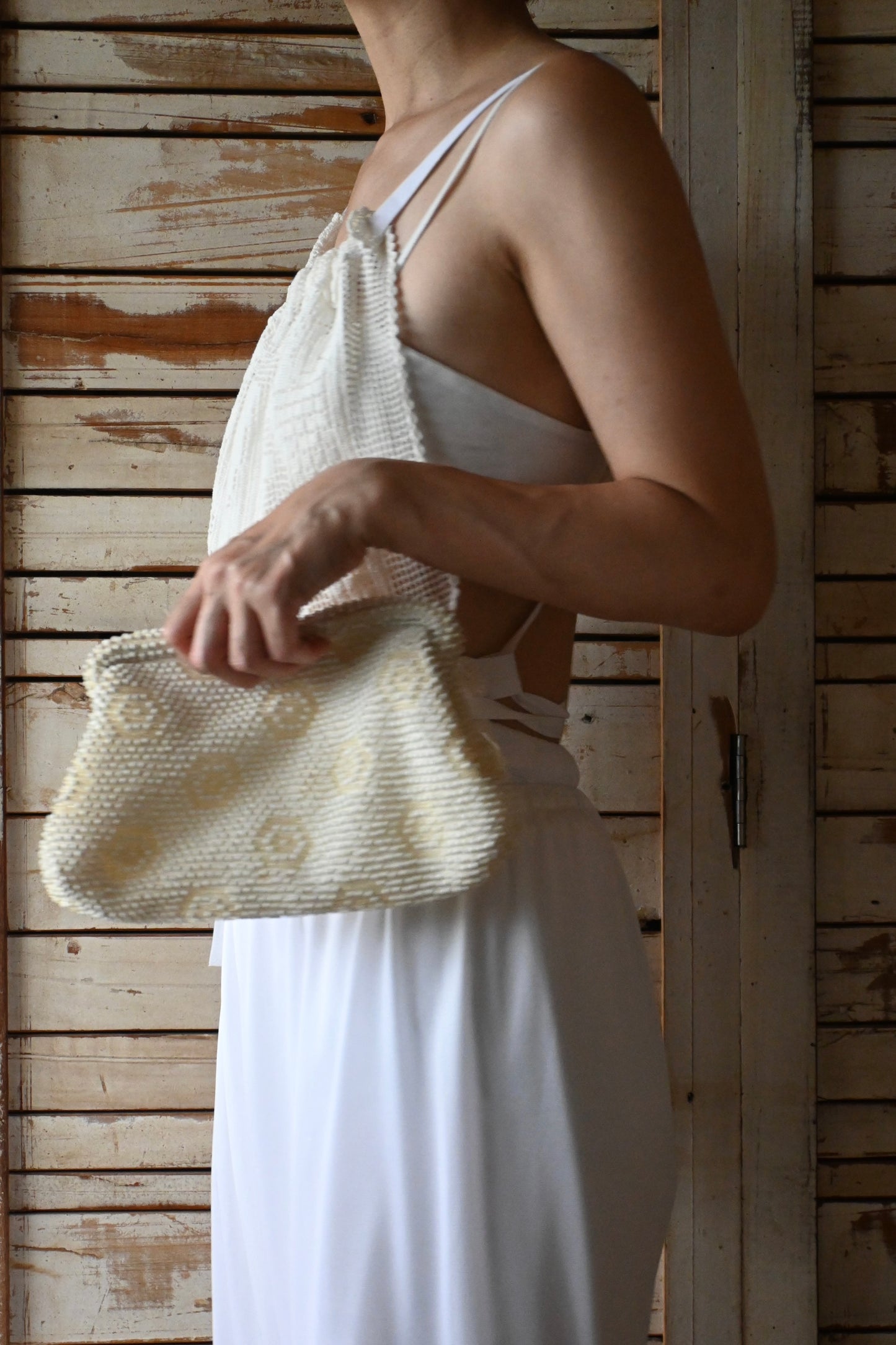 50's Beaded bag/IVORY