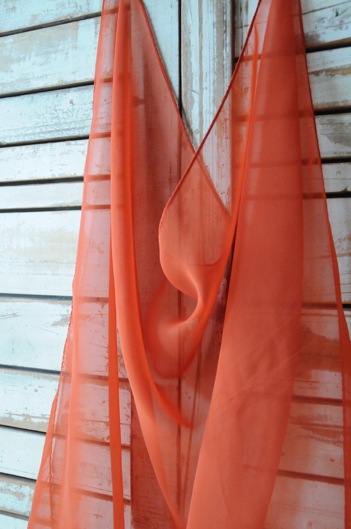 See through scarf/ORANGE